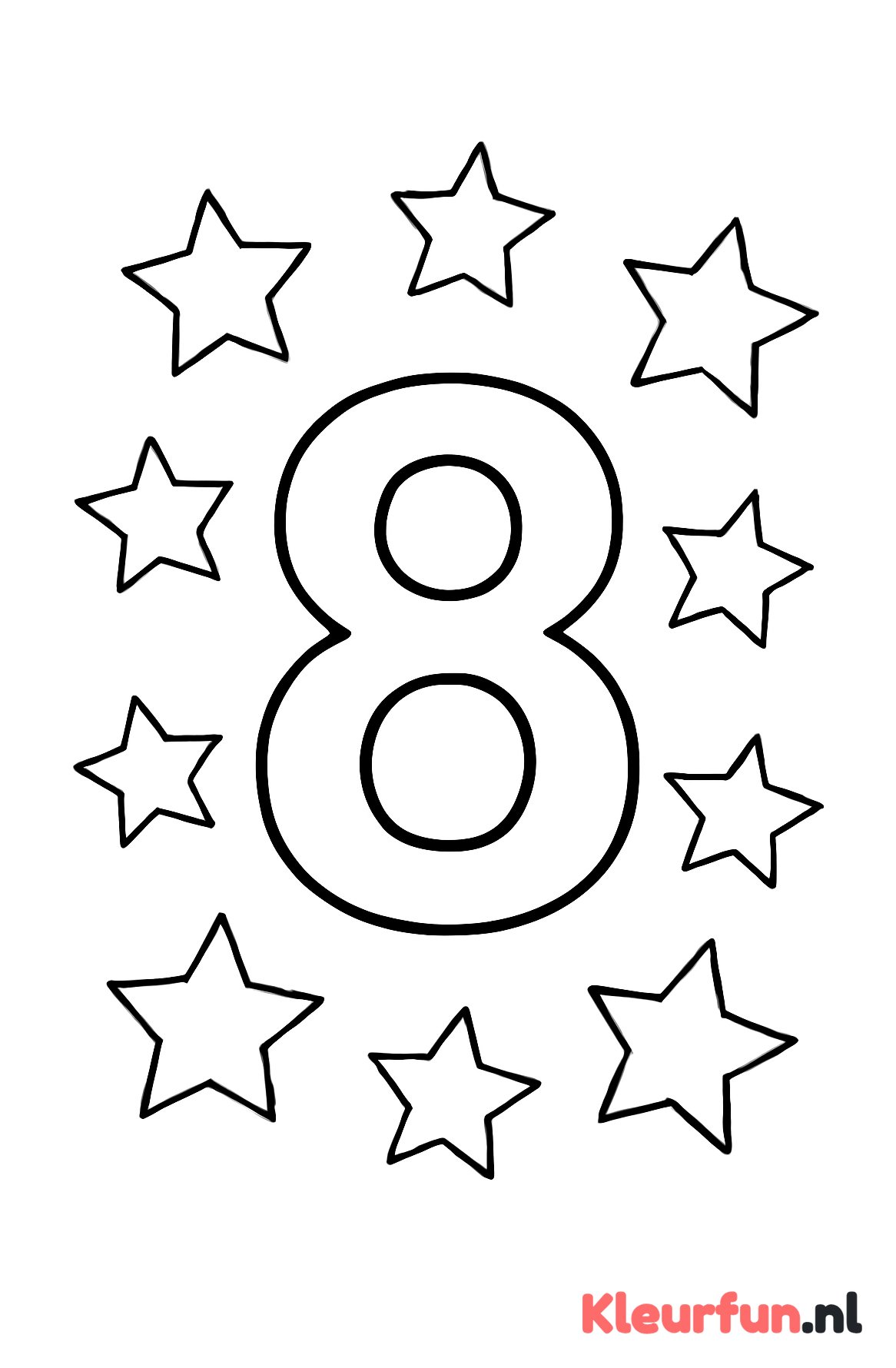Getal 8 met sterren