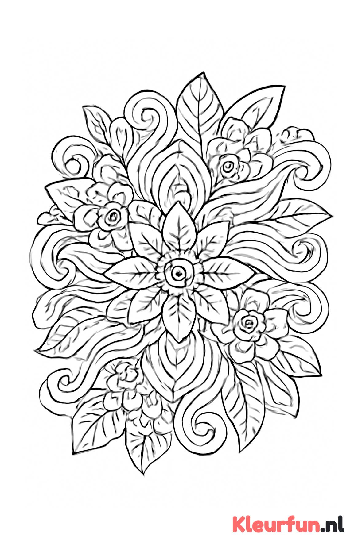 Golvende lijnen en vormen mandala