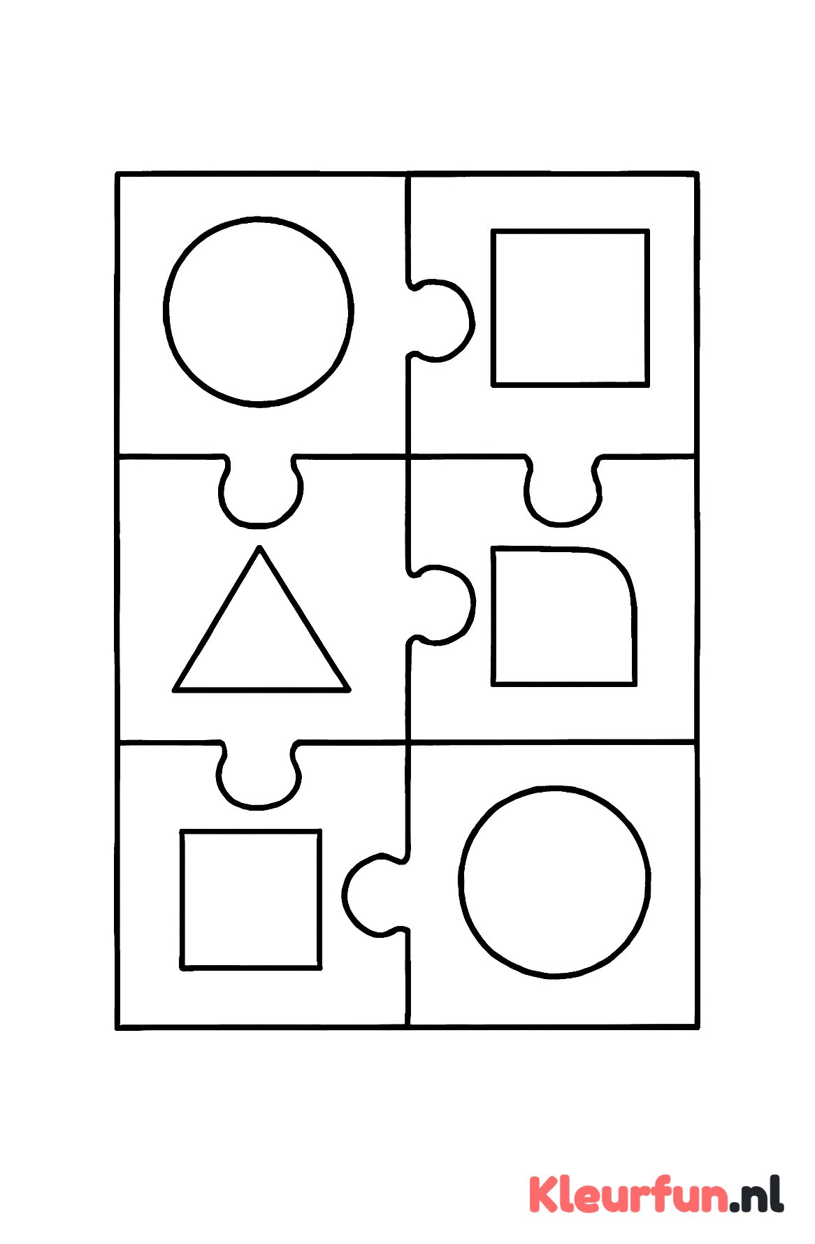 Grote puzzelstukjes met vormen