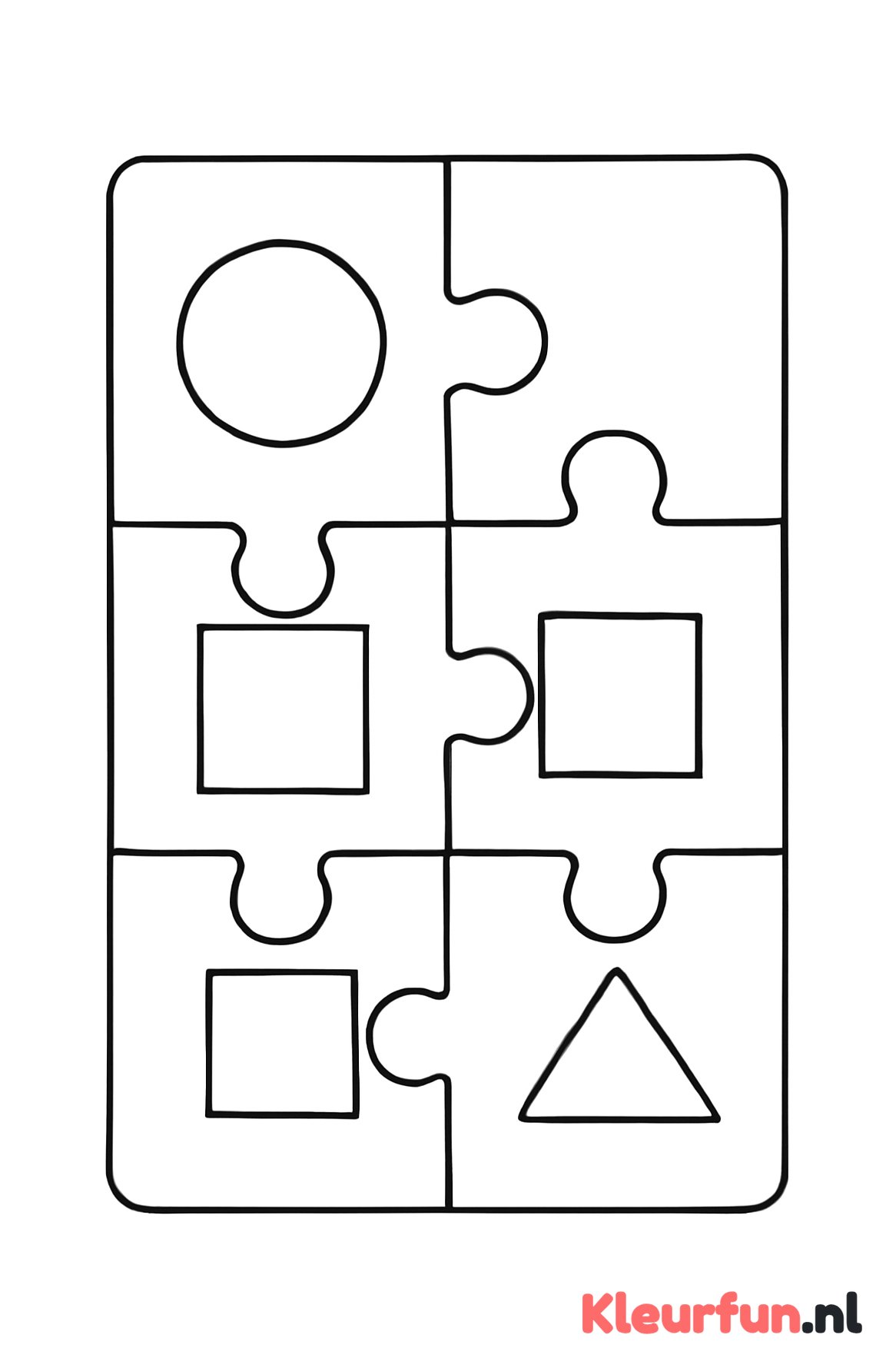 Grote puzzelstukjes met vormen