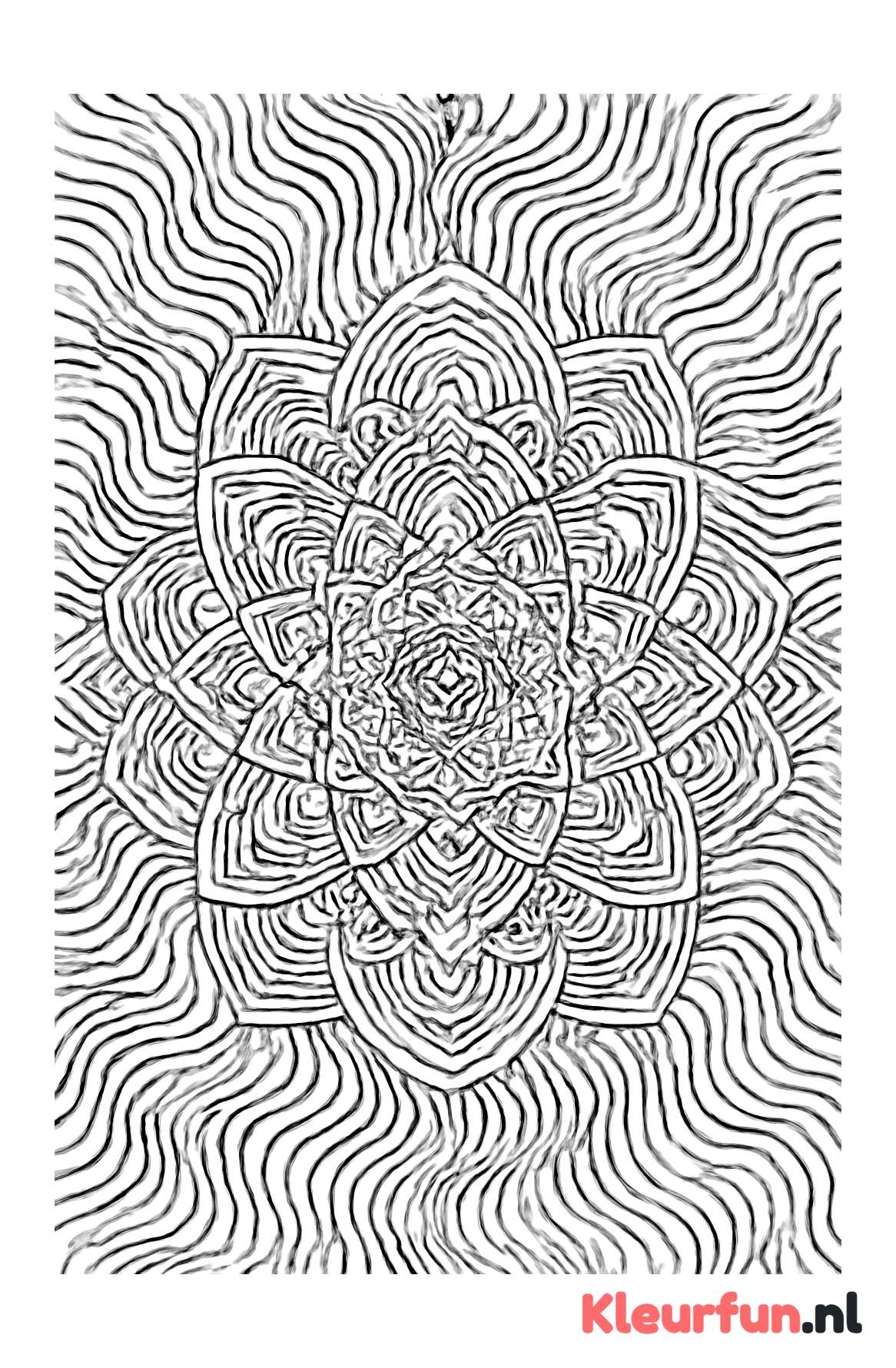 Mandala met herhalende golvende patronen