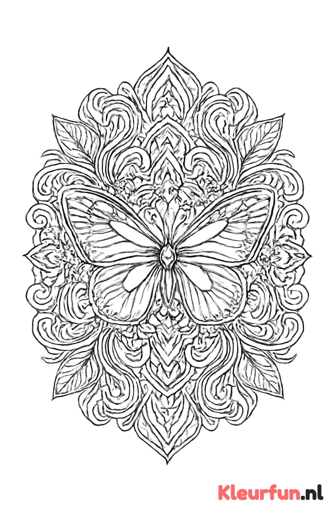 Ingewikkelde vlinder mandala