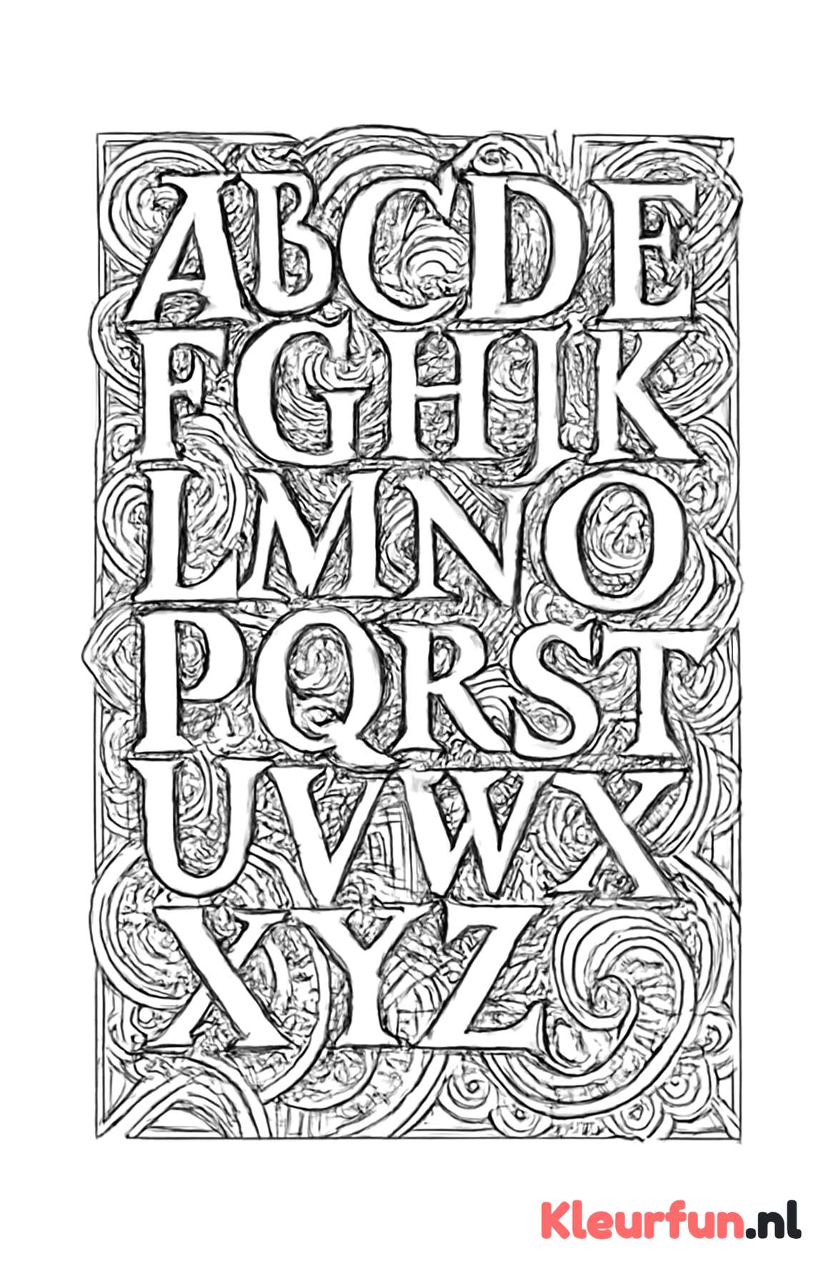 Kalligrafisch Alfabet met abstracte patronen