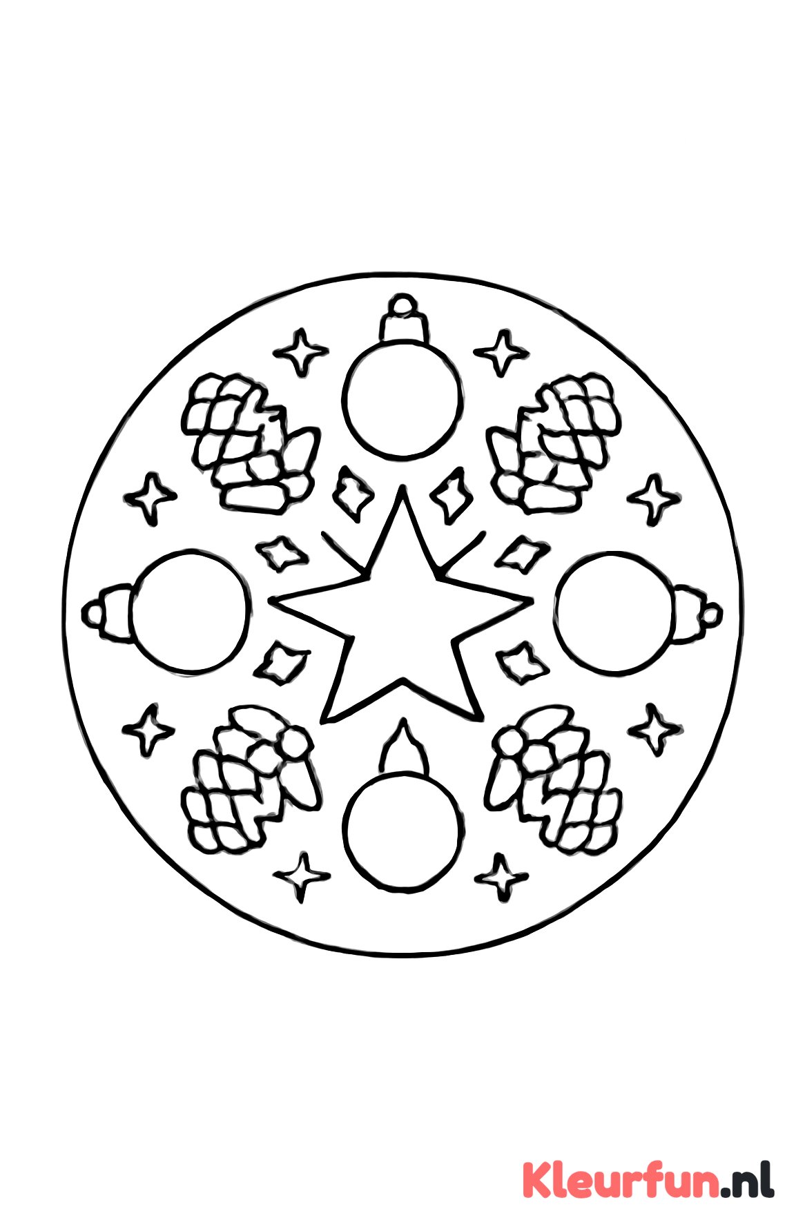 Eenvoudige kerstmandala voor kleuters