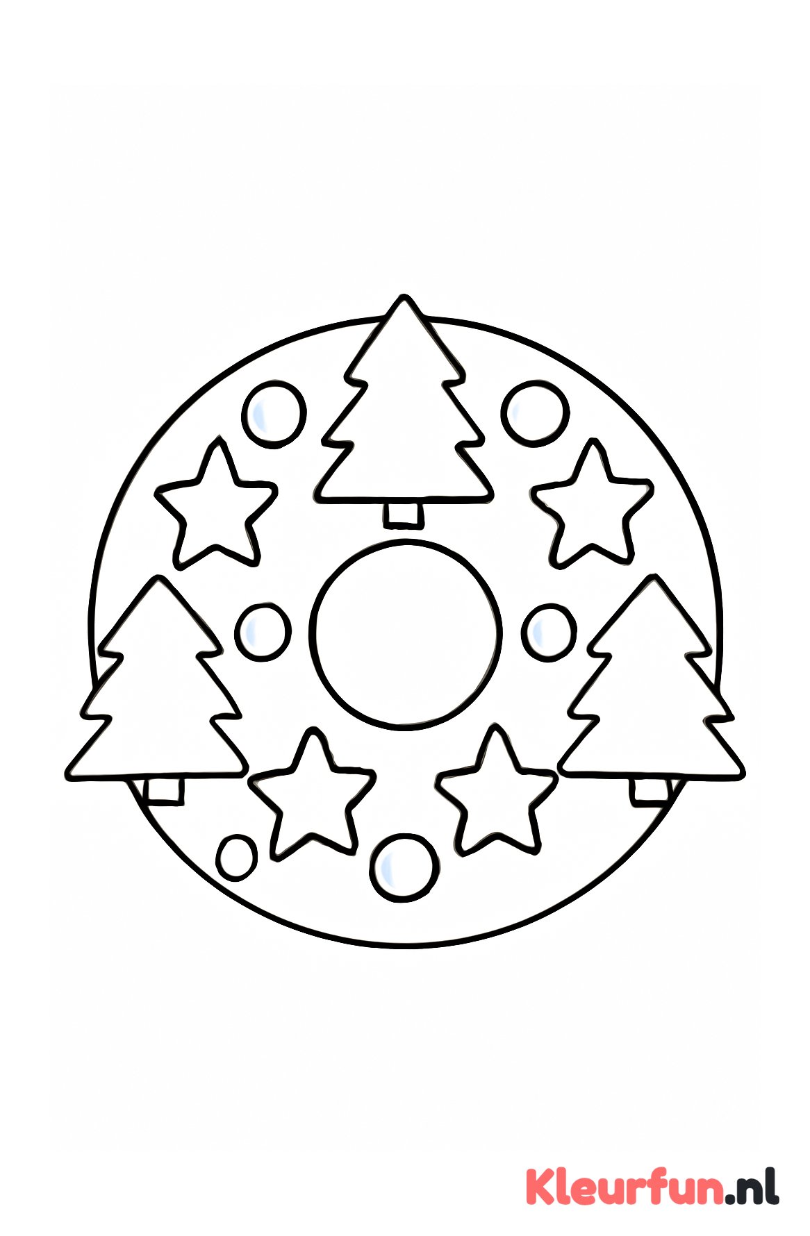 Eenvoudige Kerstmandala voor Peuters