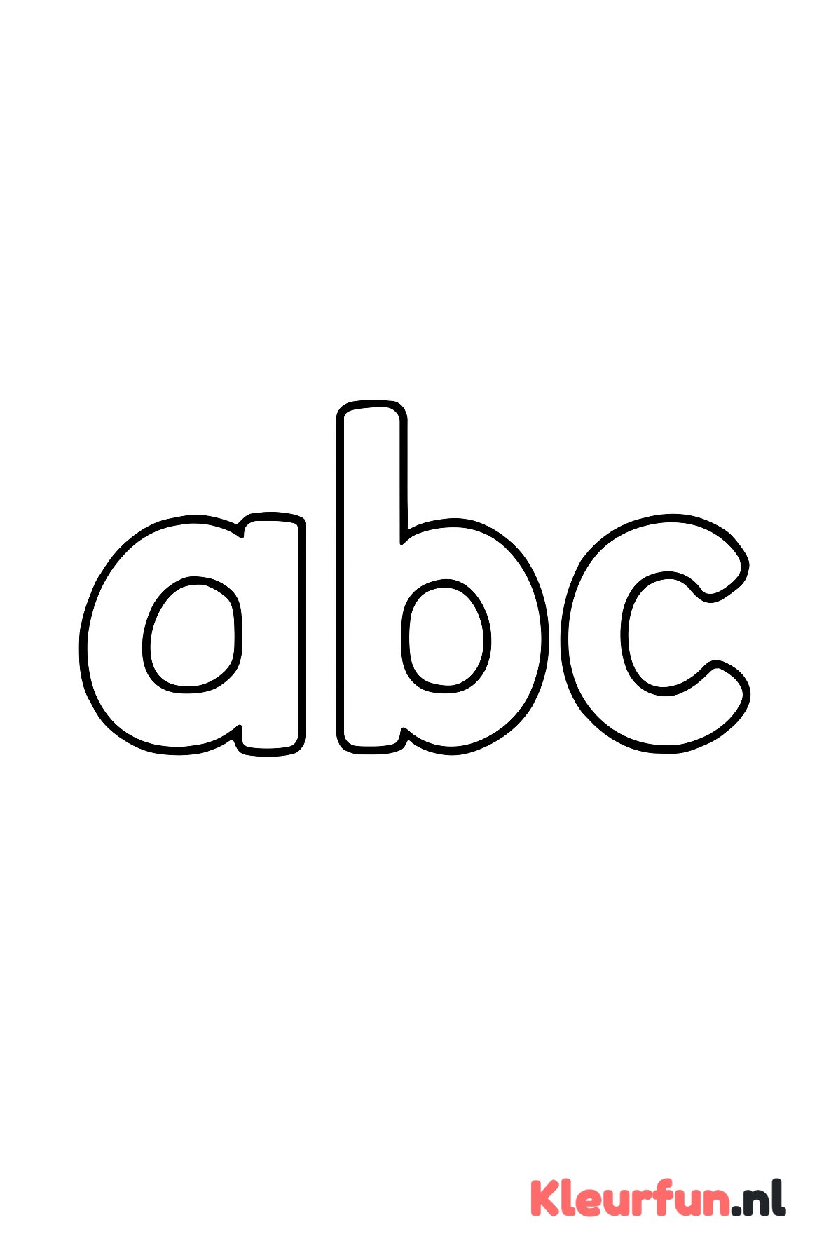 Eenvoudige kleine letters a, b en c