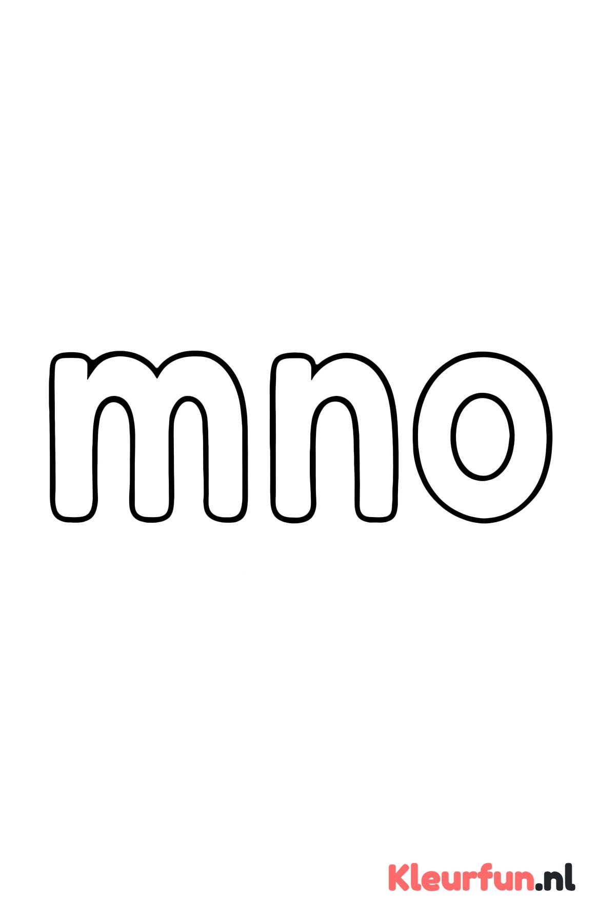 Grote simpele kleine letters m, n en o