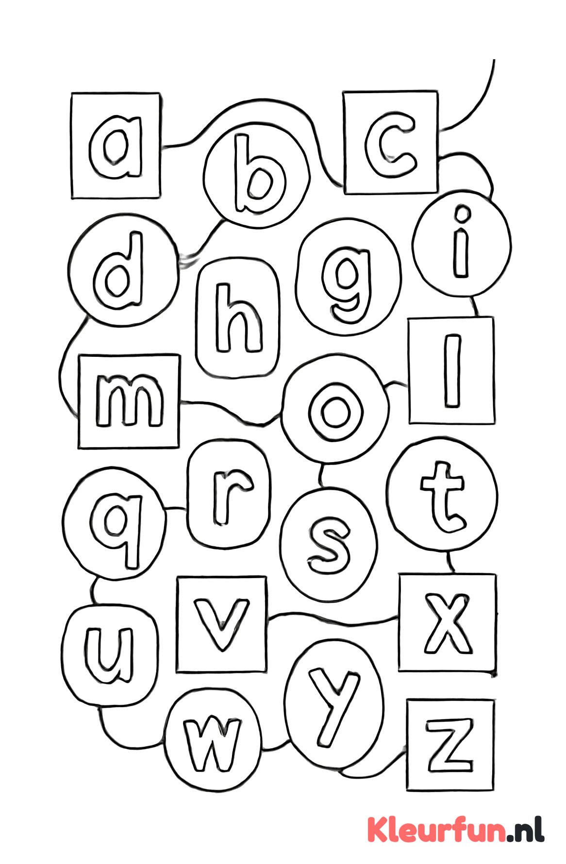 Kleine letters in een speels patroon