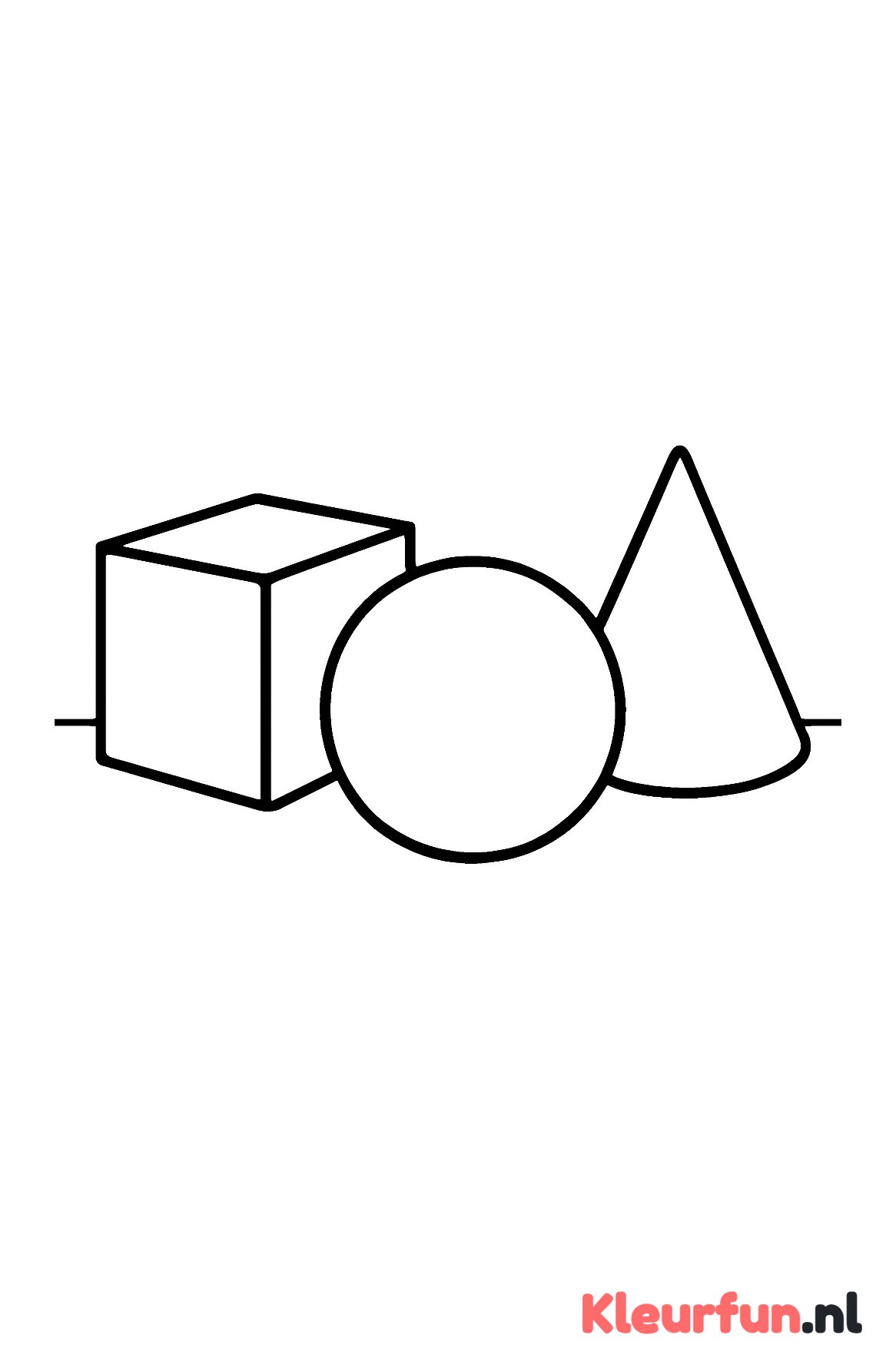 3D vormen: kubus, bol en kegel