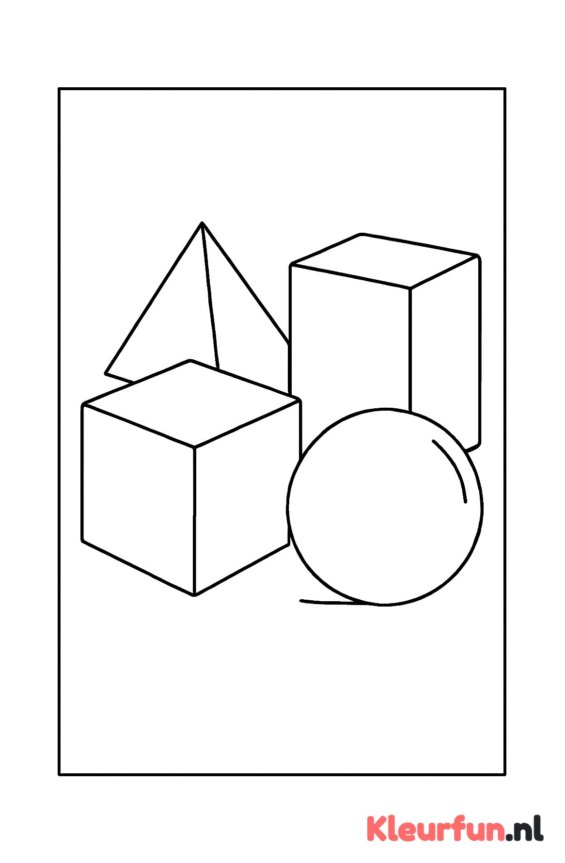 Kubus, bol en piramide 3D vormen