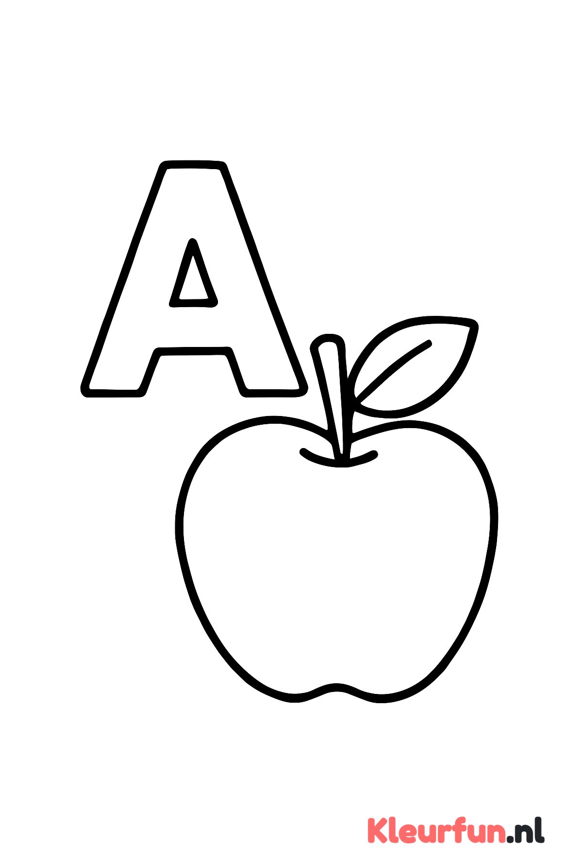 Letter A met appel