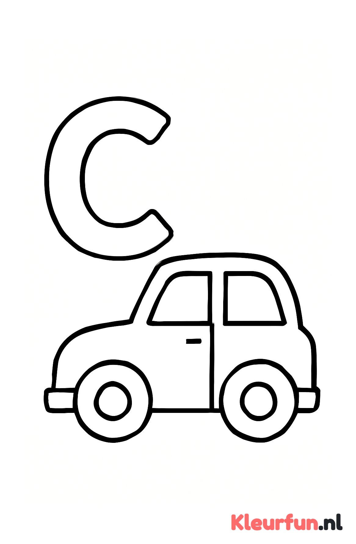 Letter C met auto