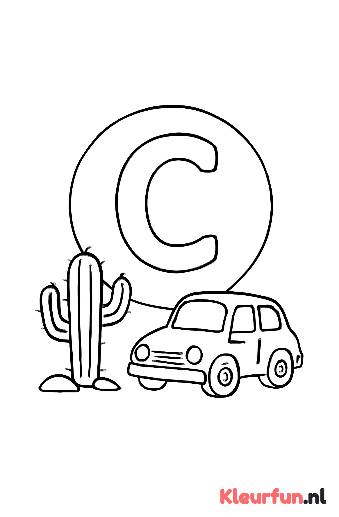 Letter C met vormen en natuur