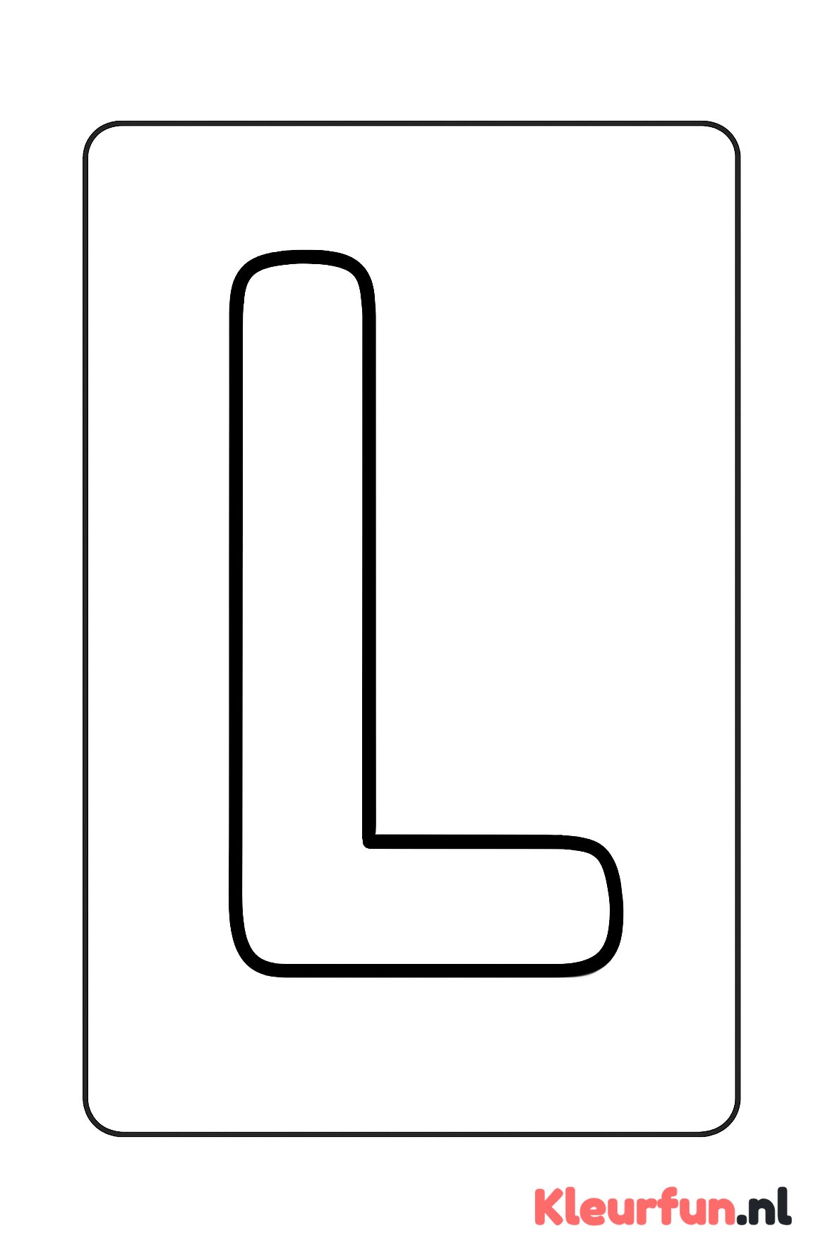 Letter L - grote lijnen kleurplaat