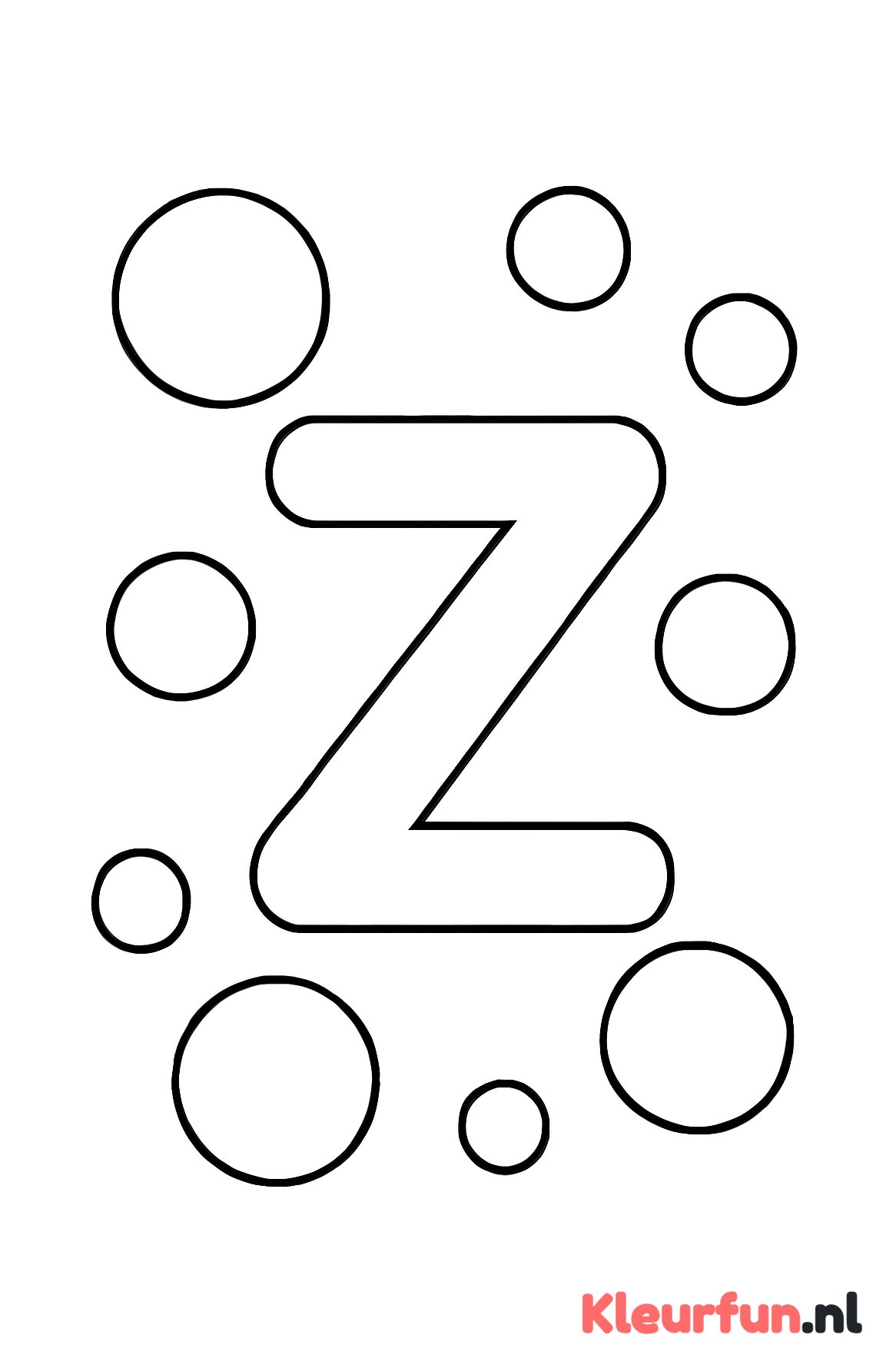 Grote letter Z met simpele vormen