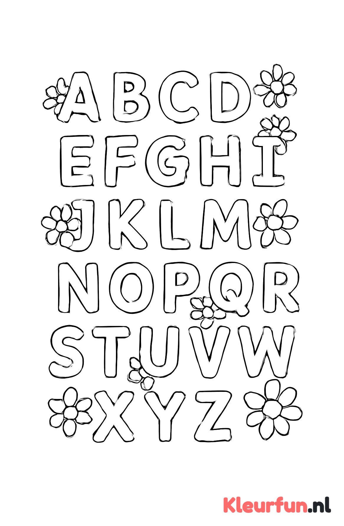 Alfabetletters met bloemen