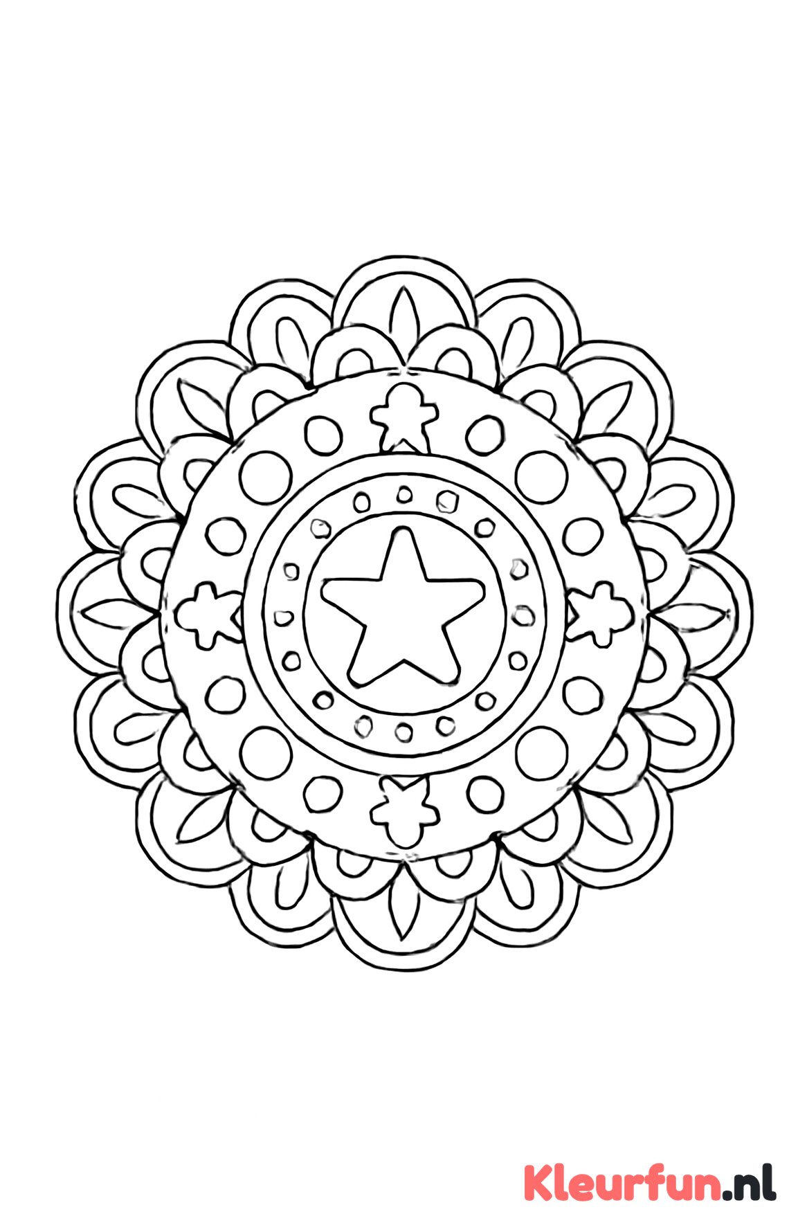 Mandala met cirkels, sterren en abstracte patronen