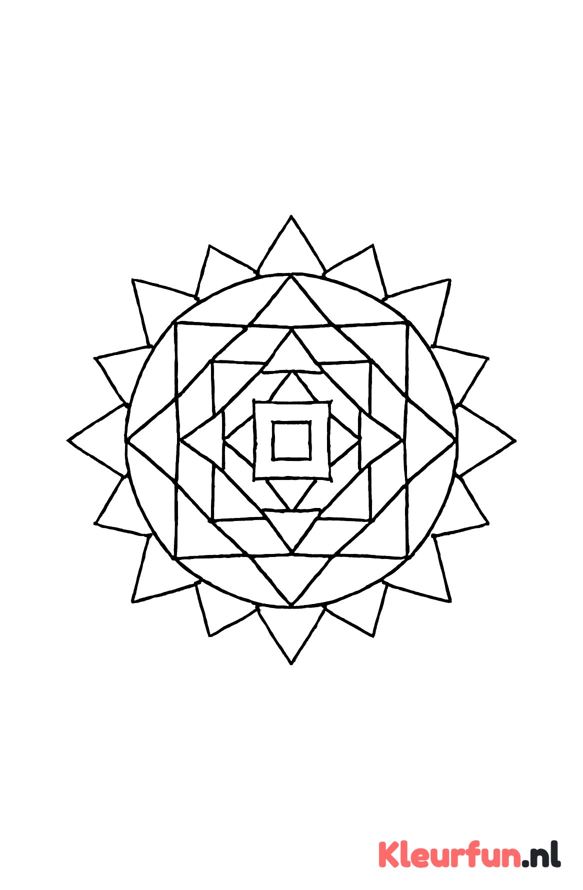 Mandala met driehoeken en vierkanten