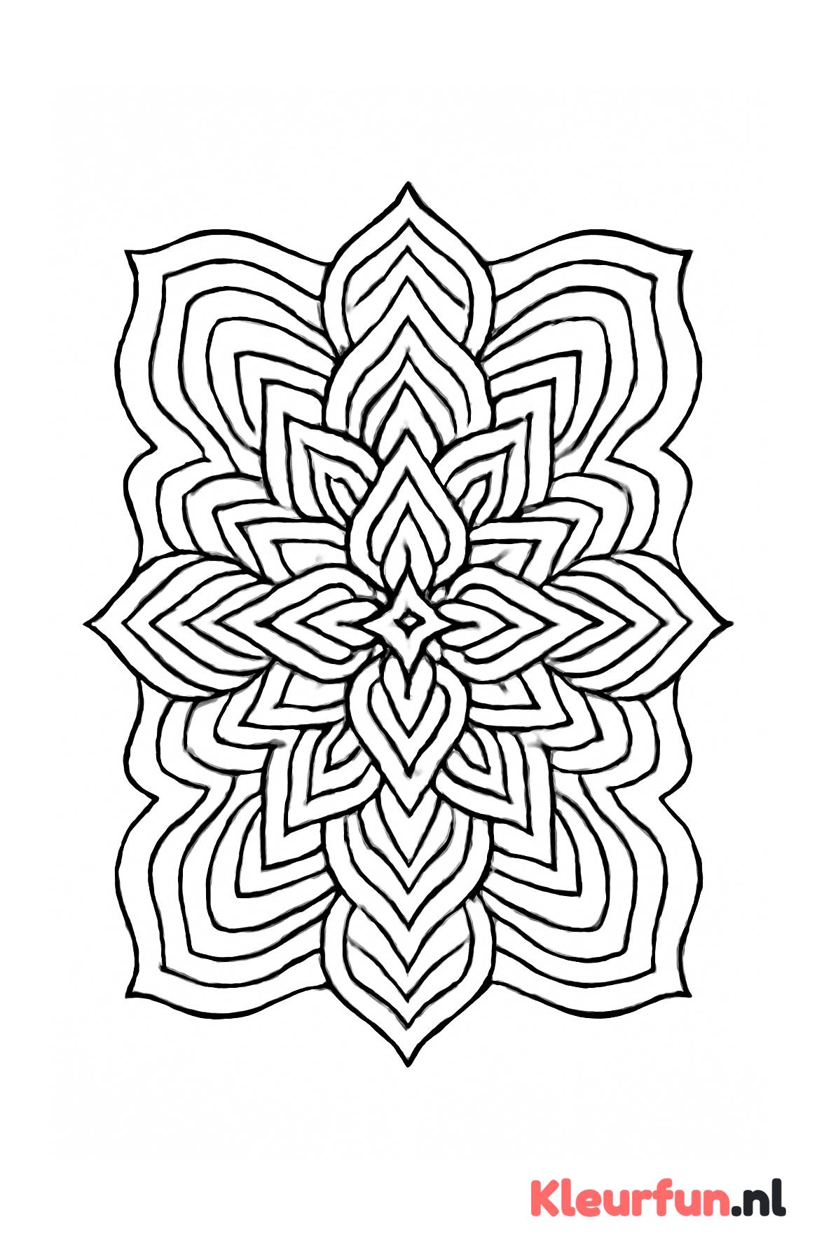 Mandala met golvende lijnen en scherpe hoeken