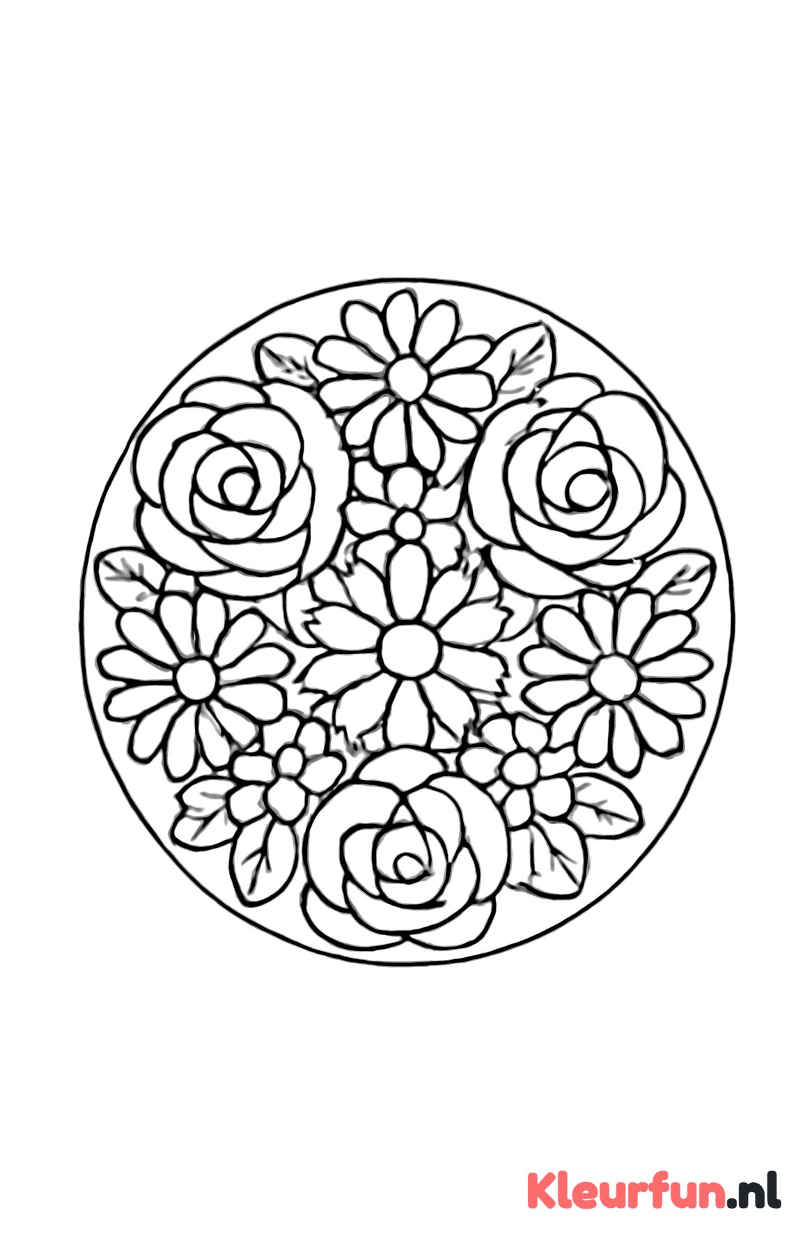Mandala met verschillende bloemen