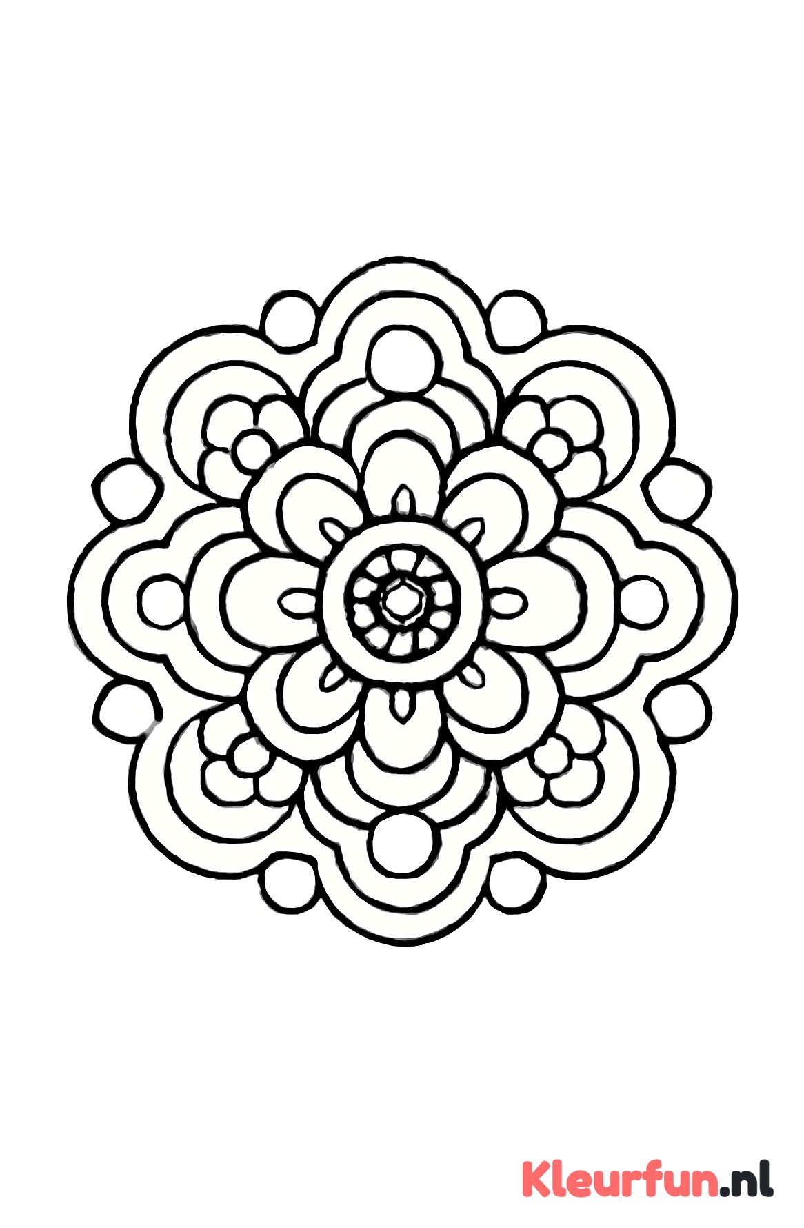 Mandala met ronde en golvende vormen