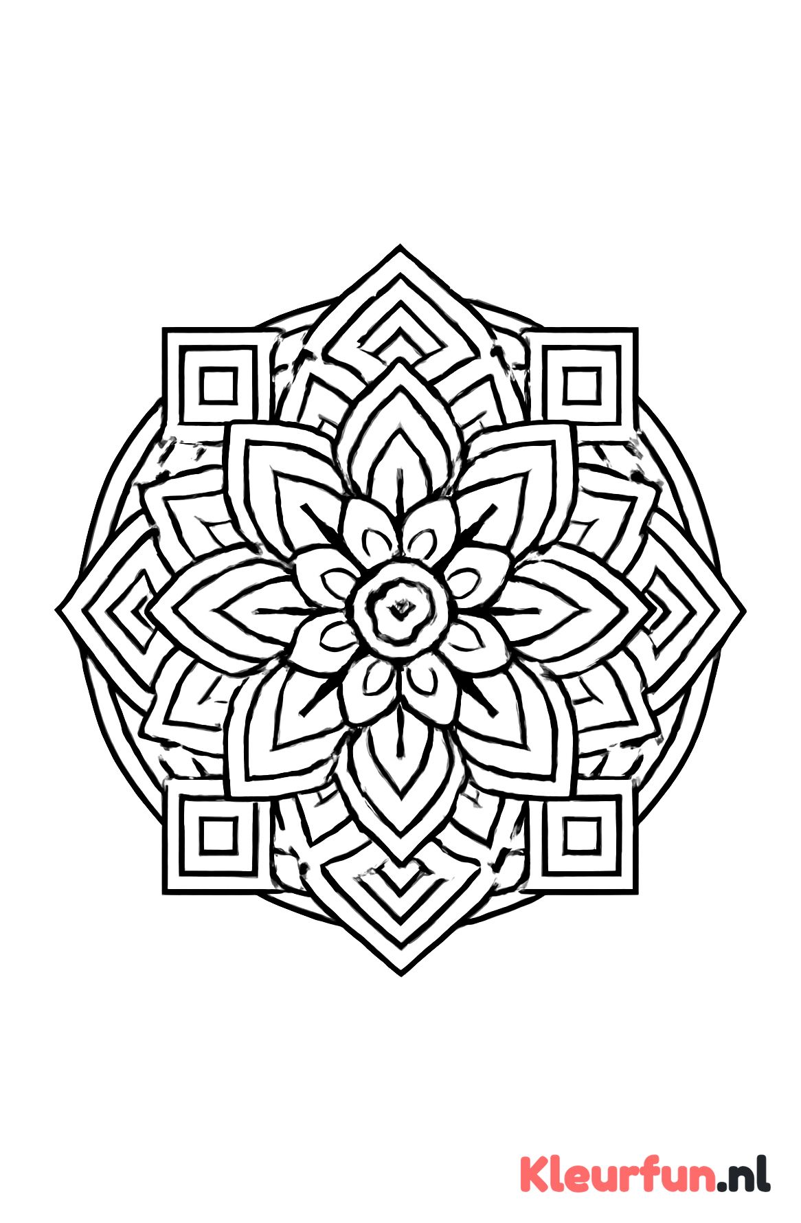Mandala met ronde en hoekige vormen