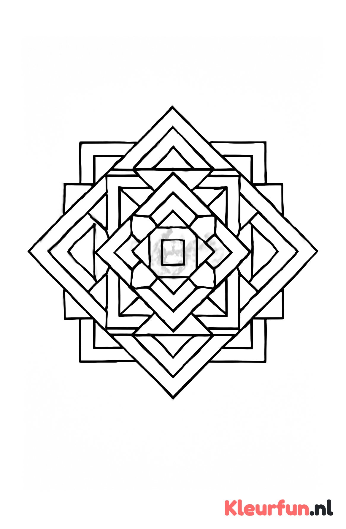 Mandala met vierkanten en driehoeken