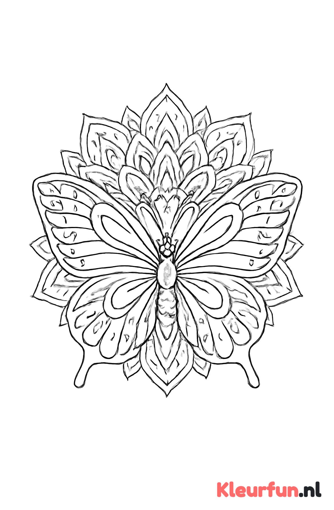 Mandala met Grote Vlinder