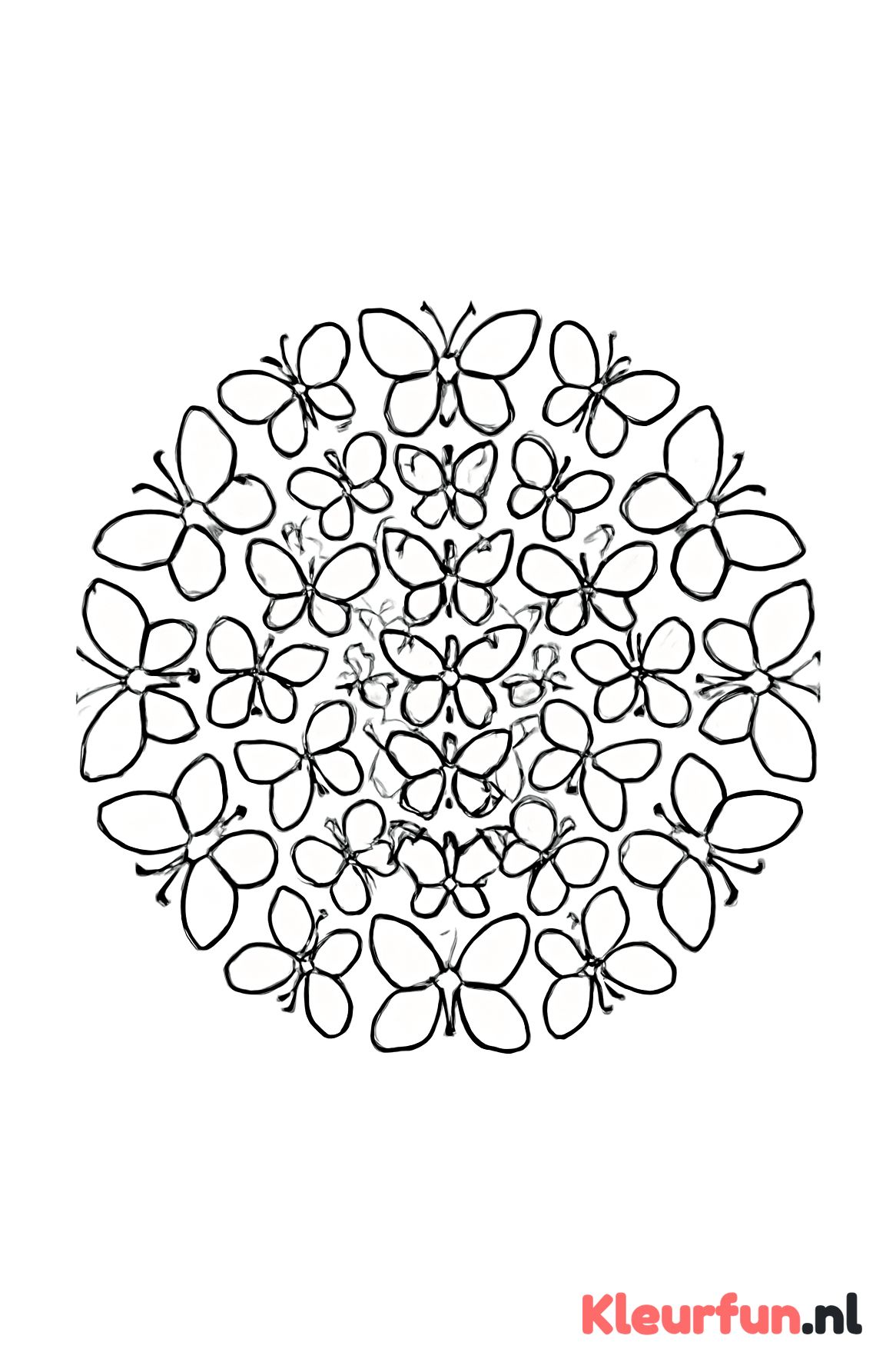 Cirkelmandala van Kleine Vlinders