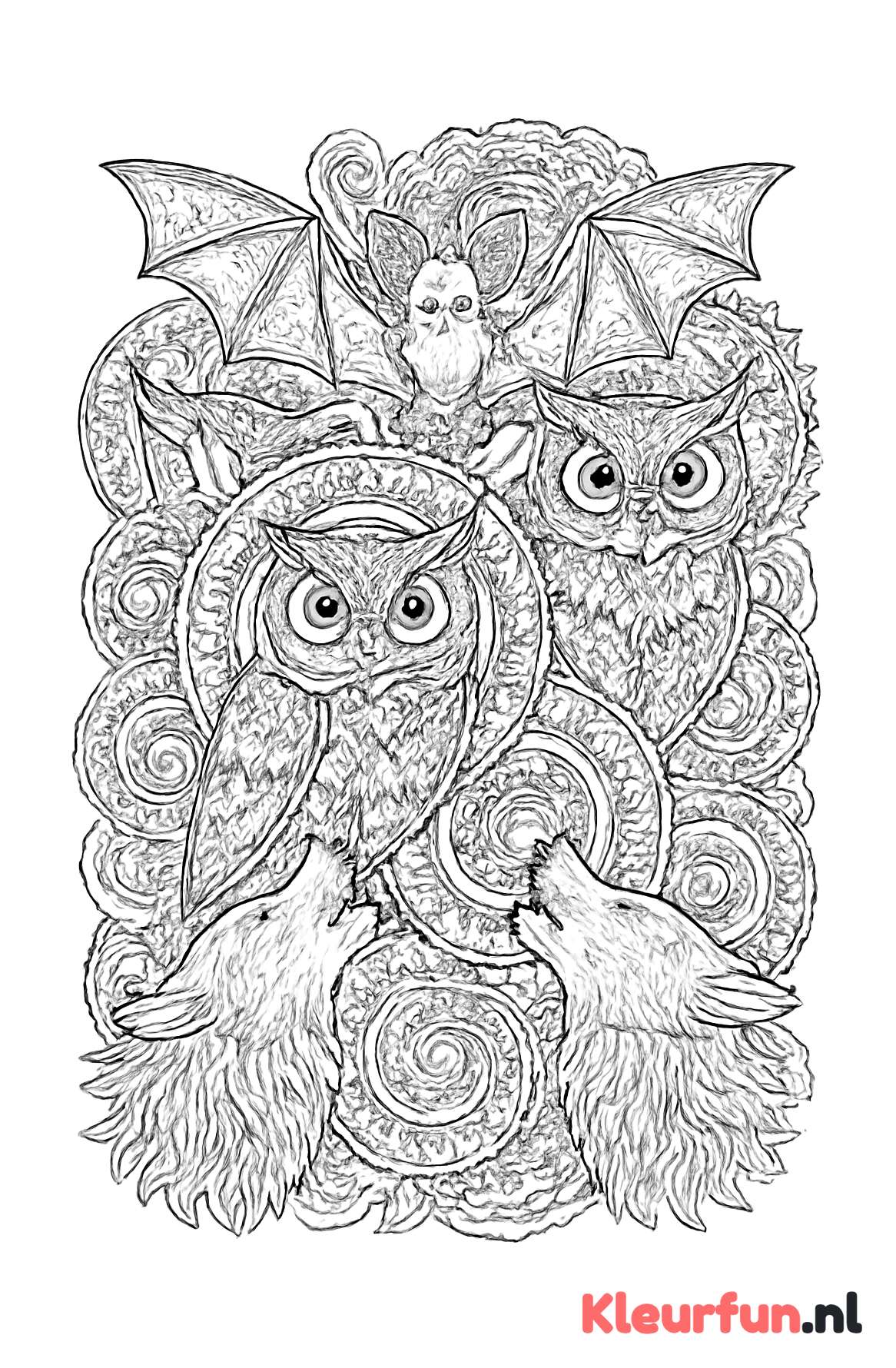 Nachtelijke Dieren Mandala
