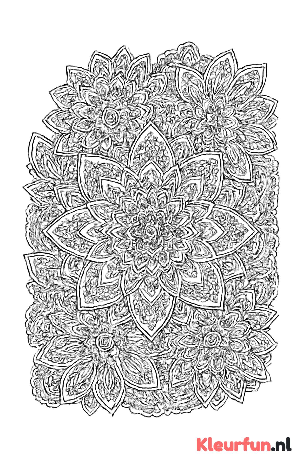 Overlappende bloemen mandala