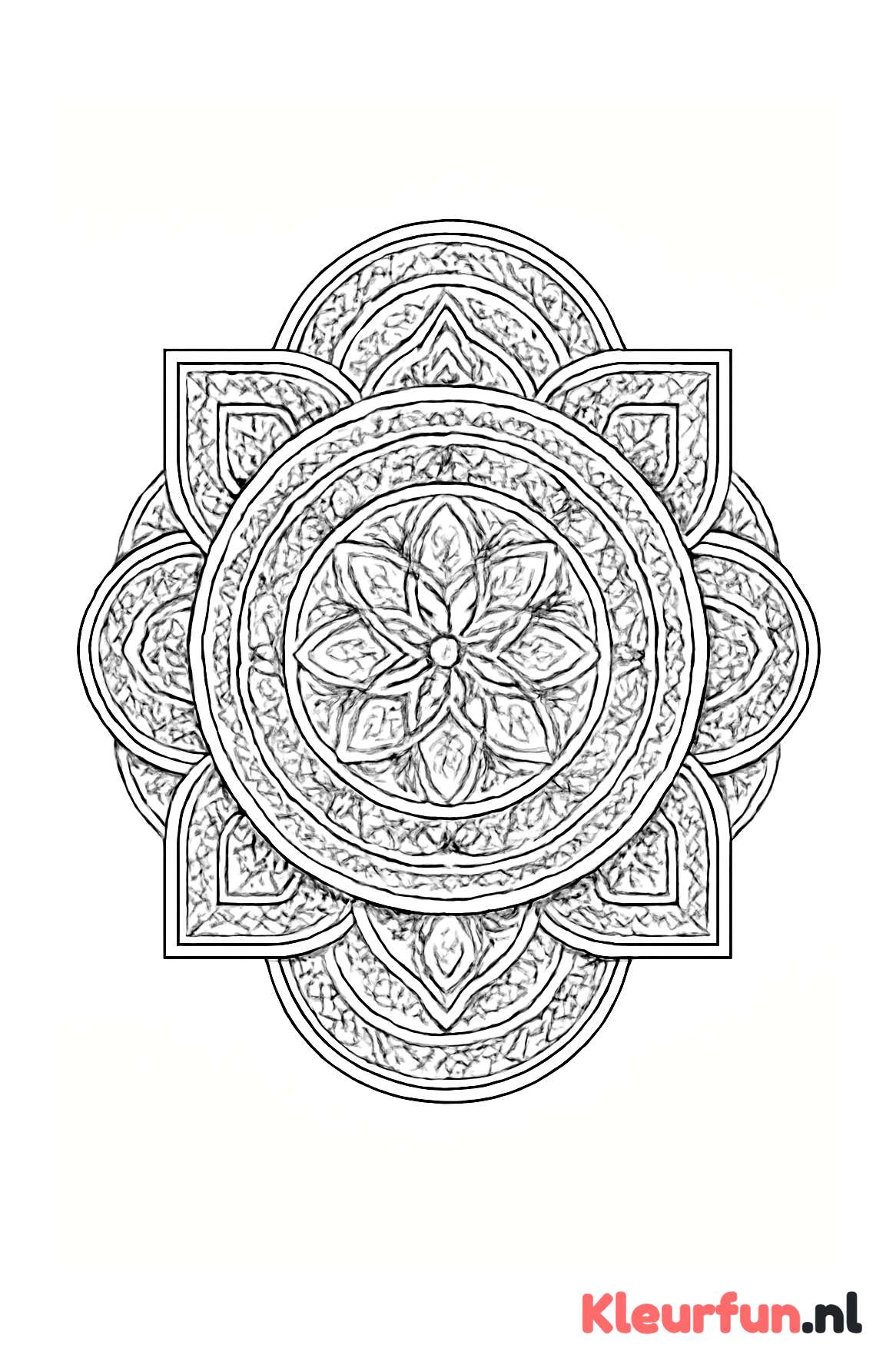 Mandala met overlappende cirkels en vierkanten