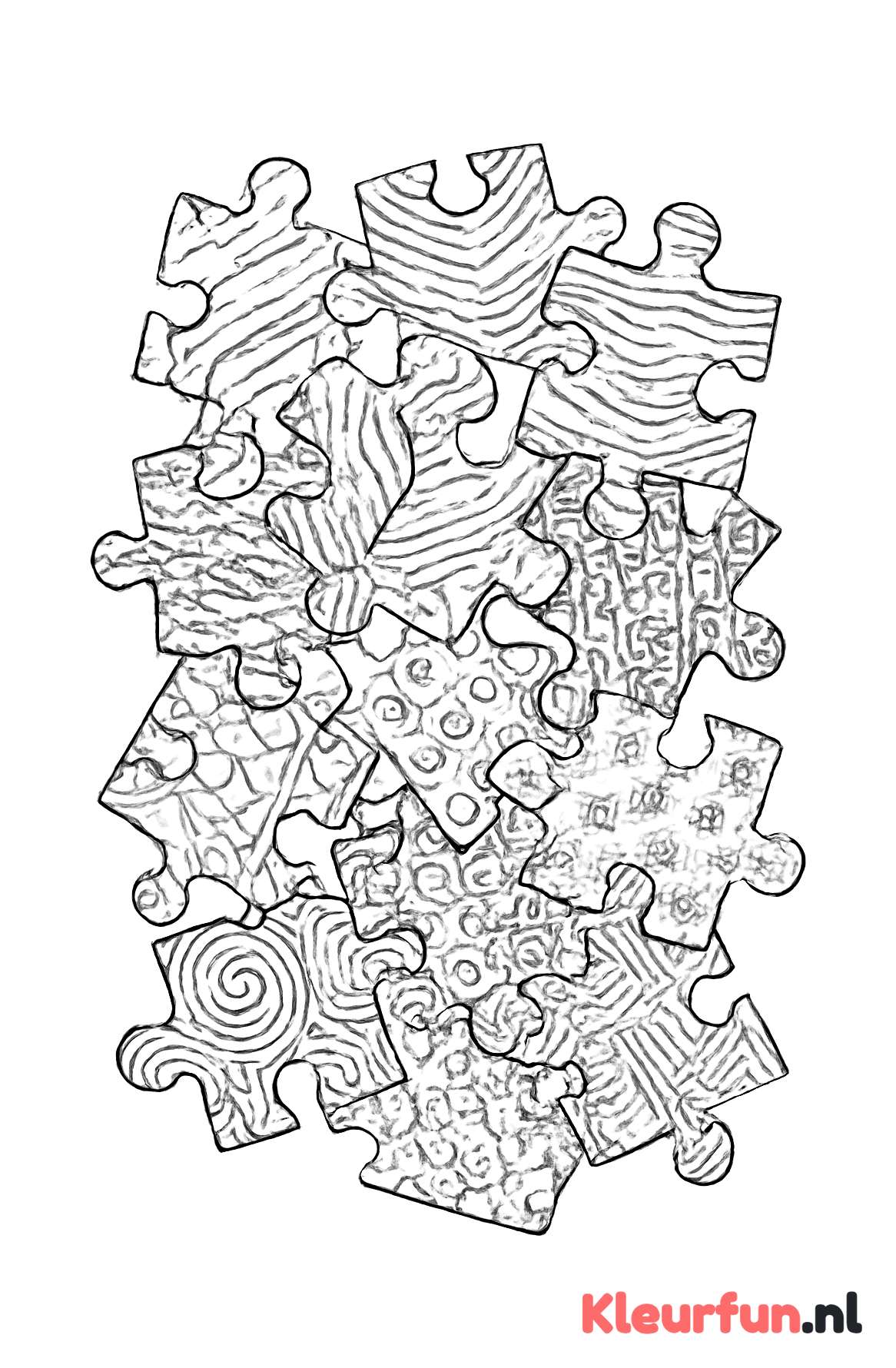Overlappende puzzelstukken