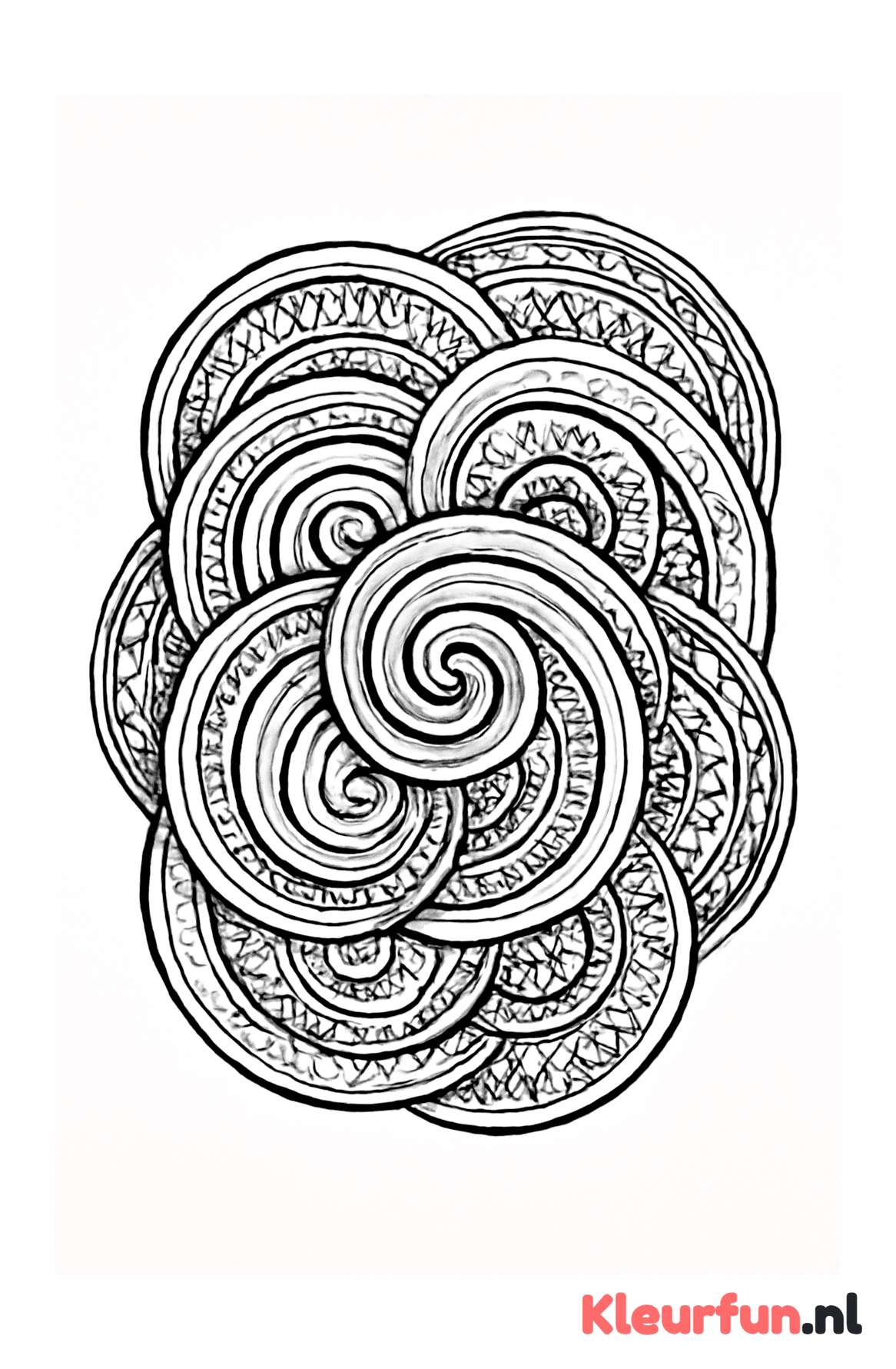 Overlappende Spiralen Mandala