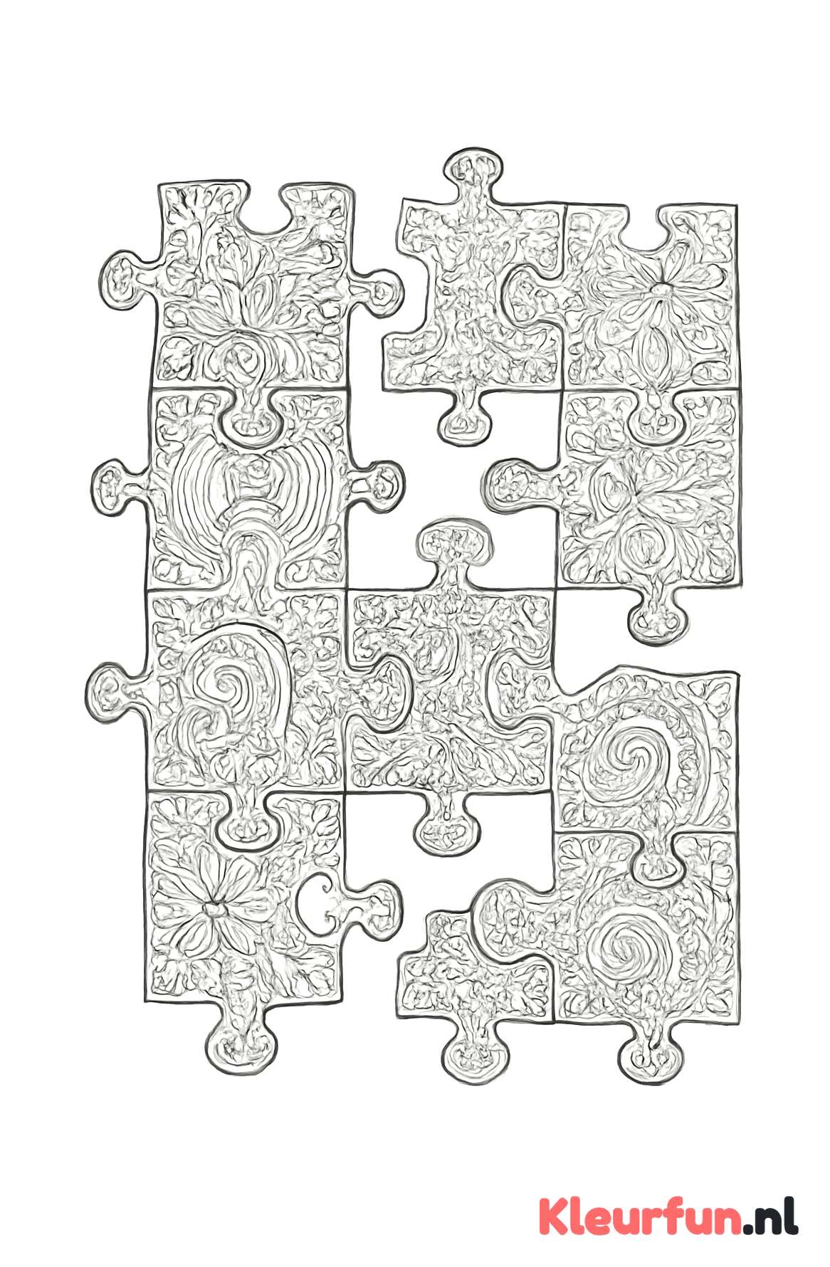 Puzzelstukken met motieven