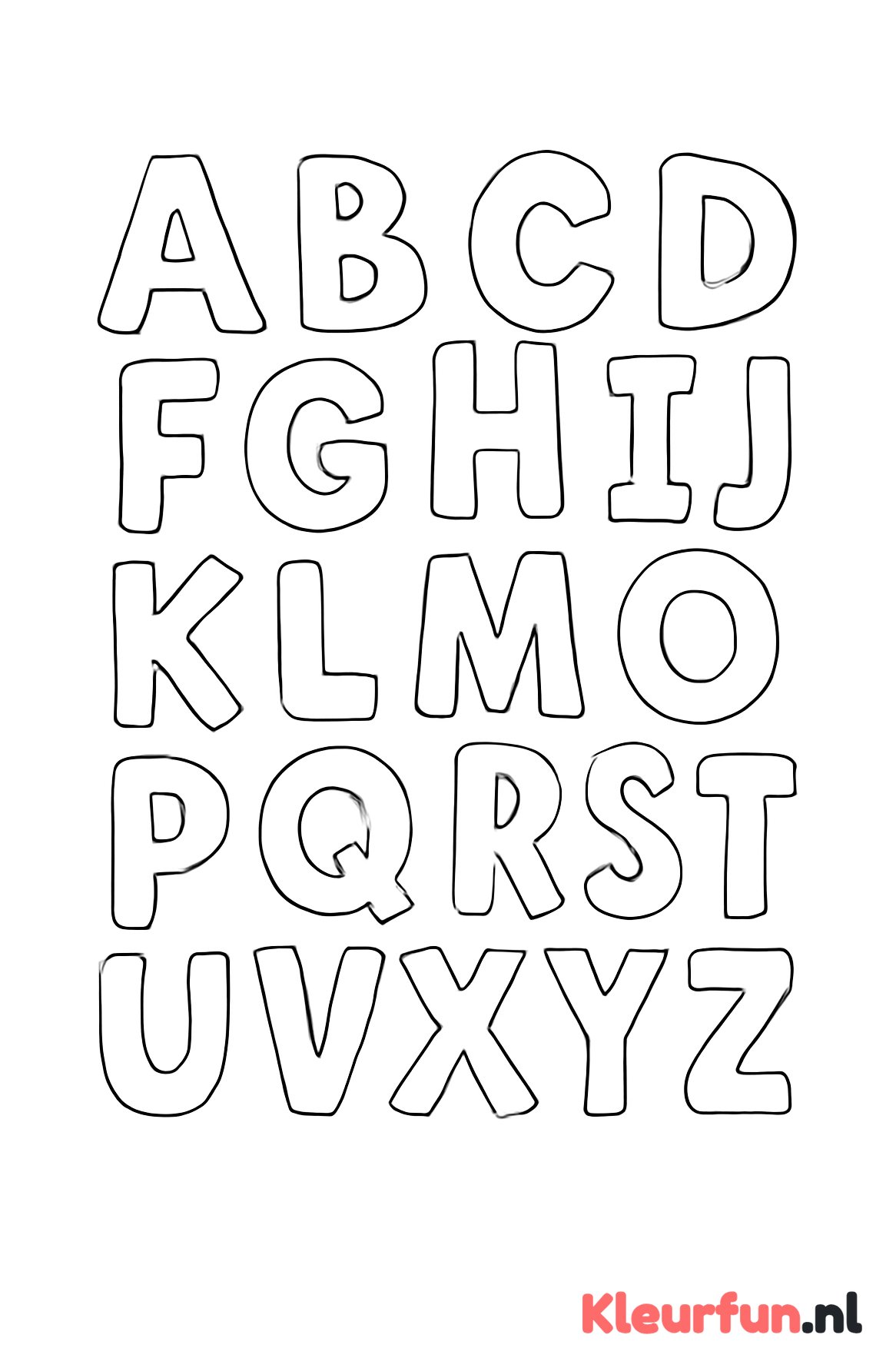 Ronde alfabetletters voor kleuters