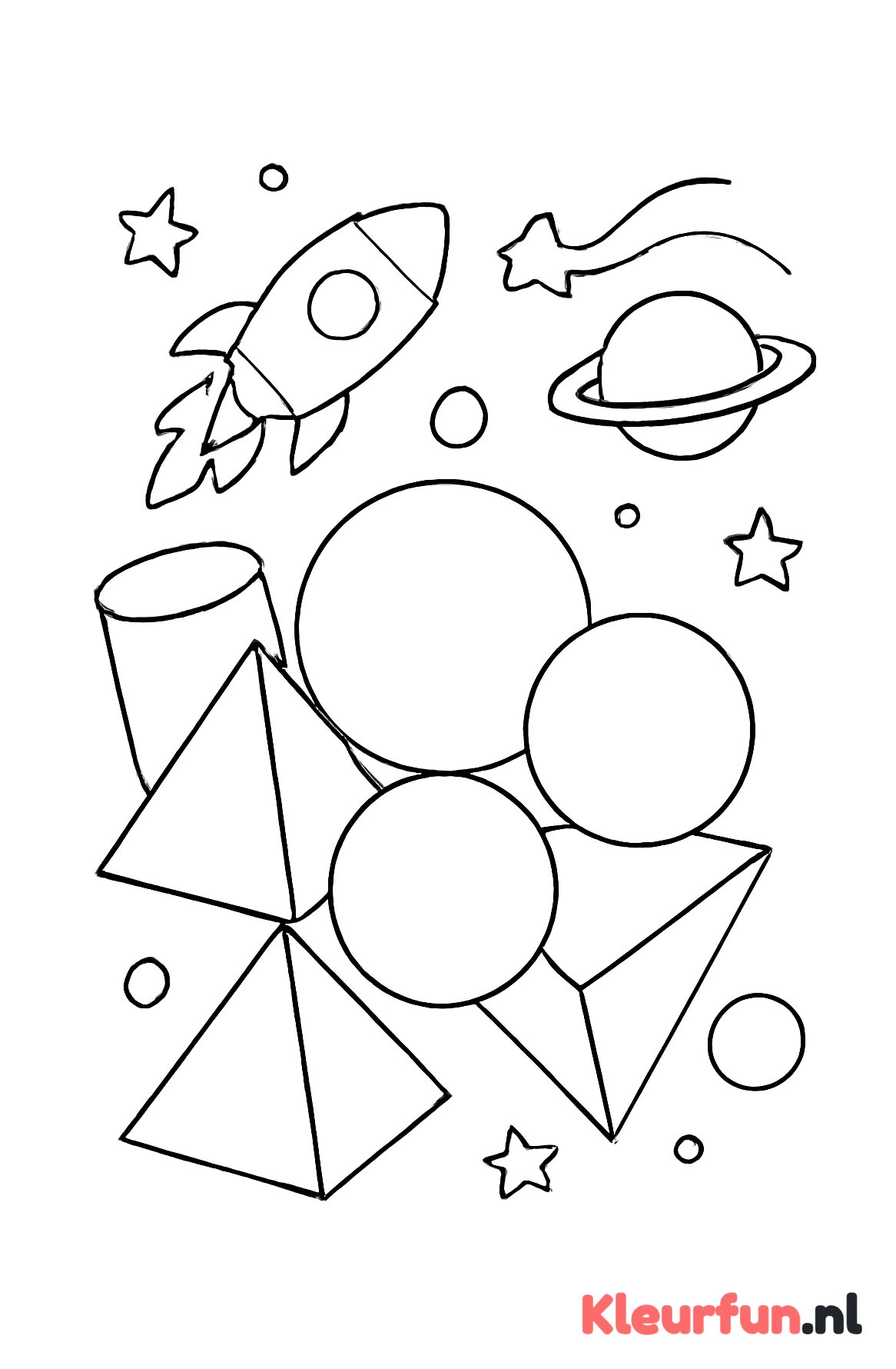 Speelse ruimtefiguren met raketten
