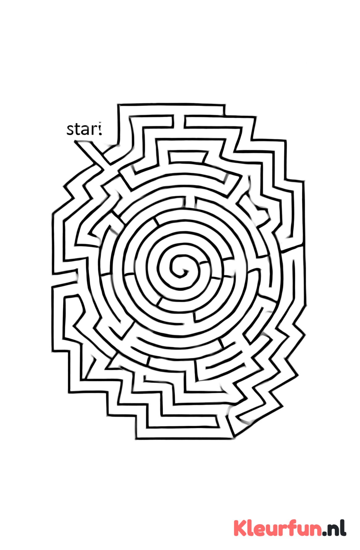 Spiralen en zigzag doolhof