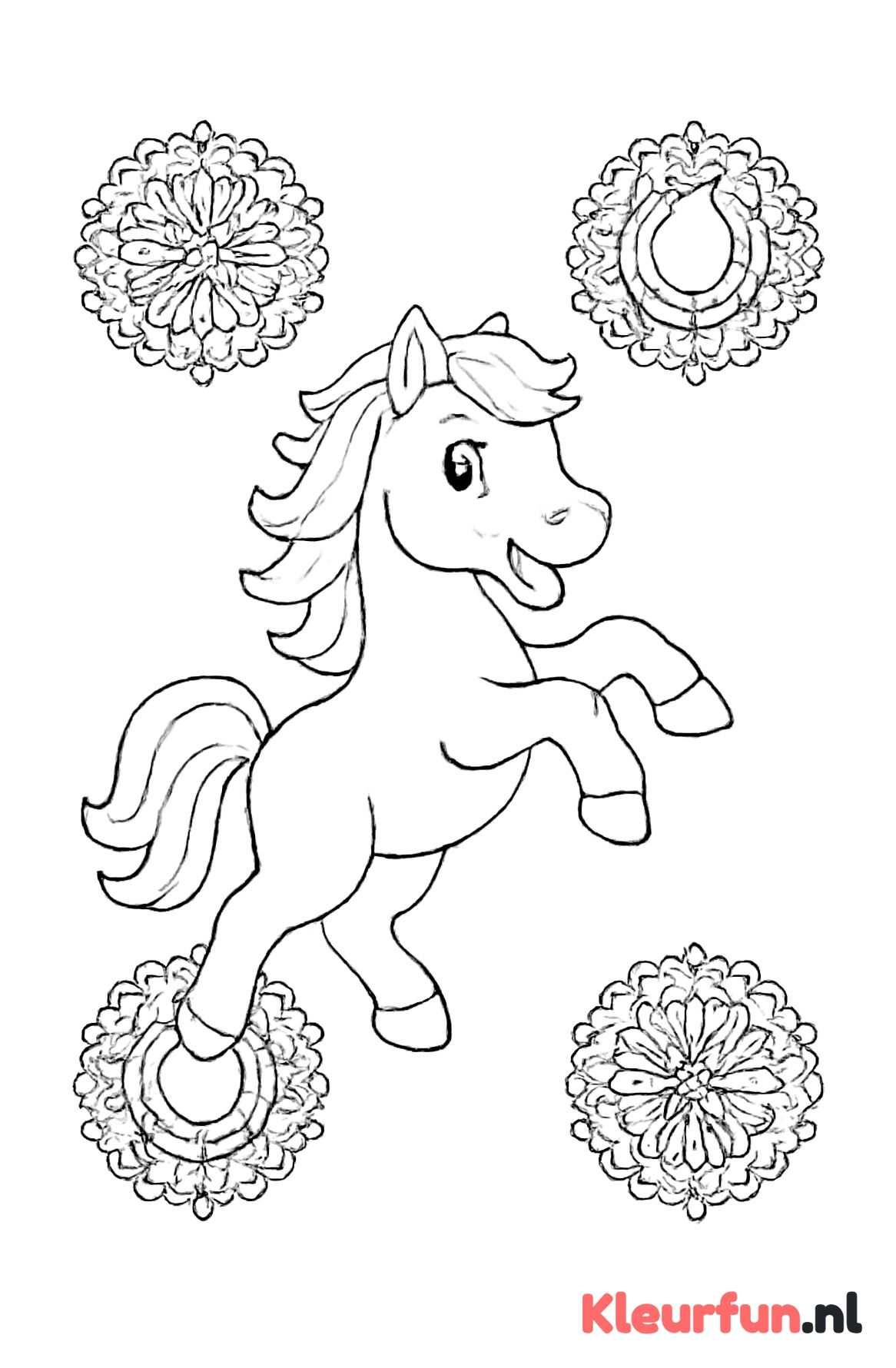 Springend paard met vrolijke mandala
