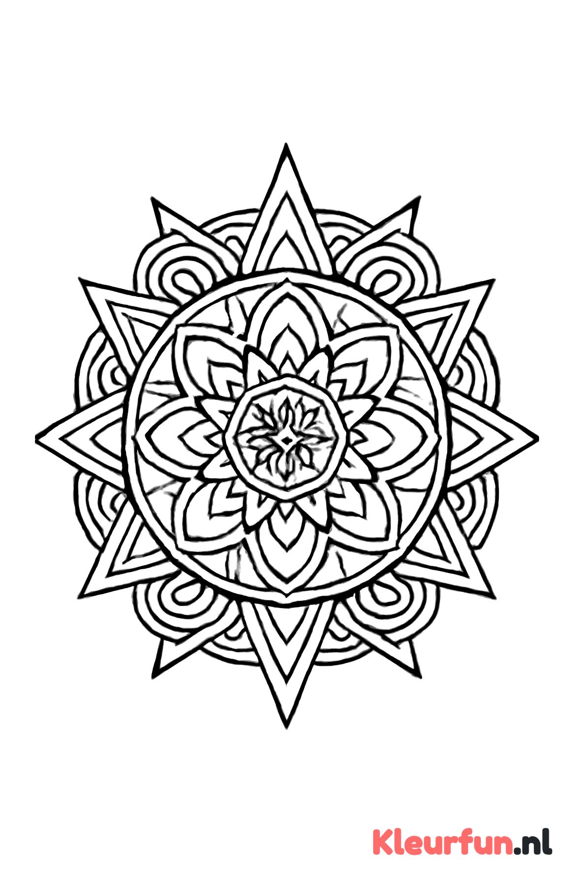 Ster en ronde vormen mandala