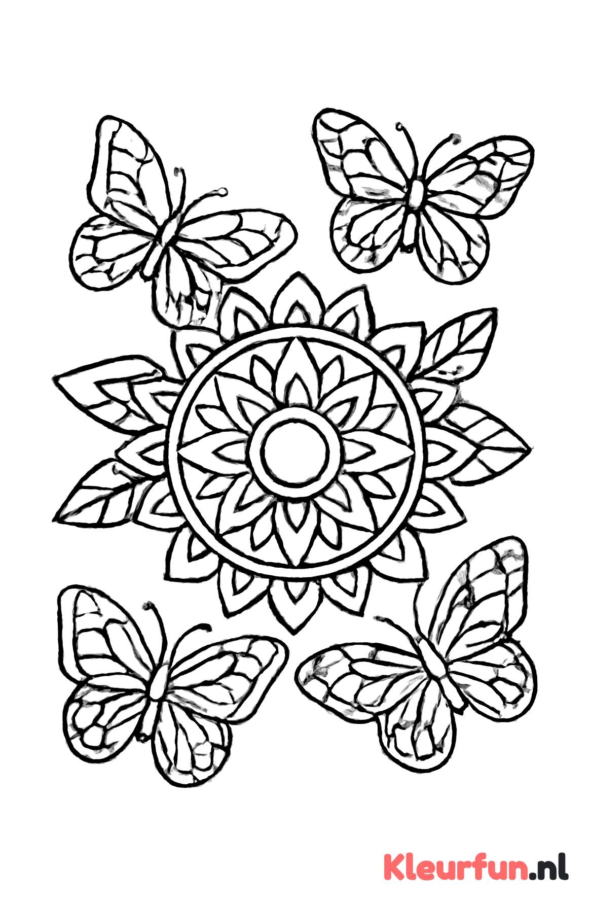 Symmetrische Vlinder Mandala