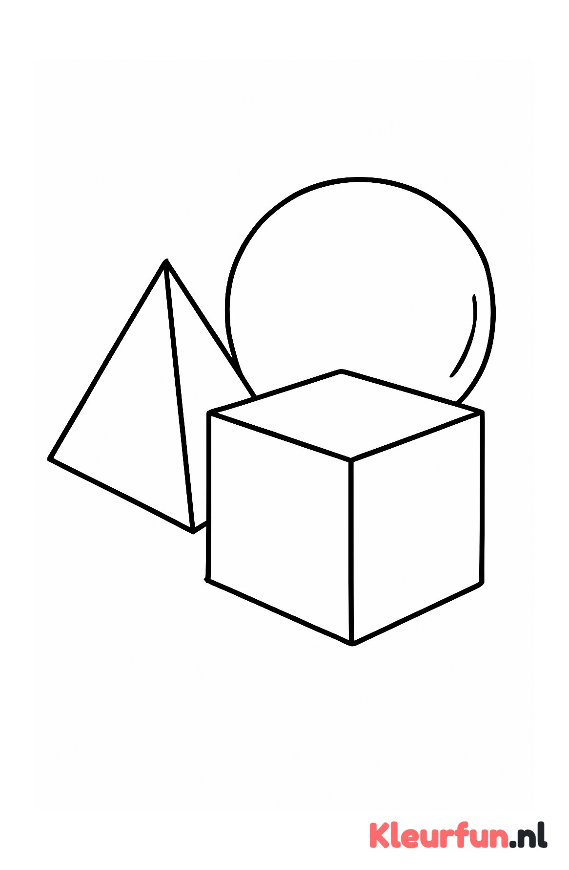 Tetraëder, bol en kubus 3D vormen