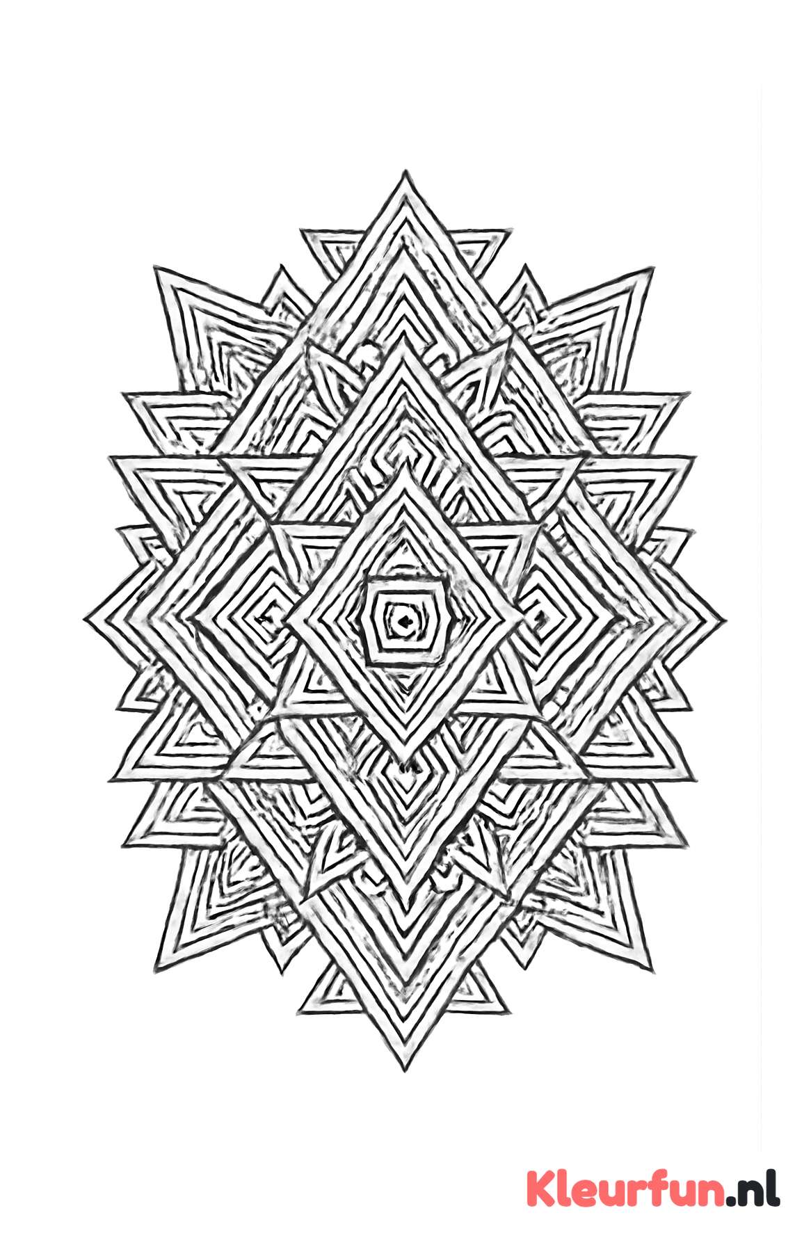 Triangels en vierkanten mandala