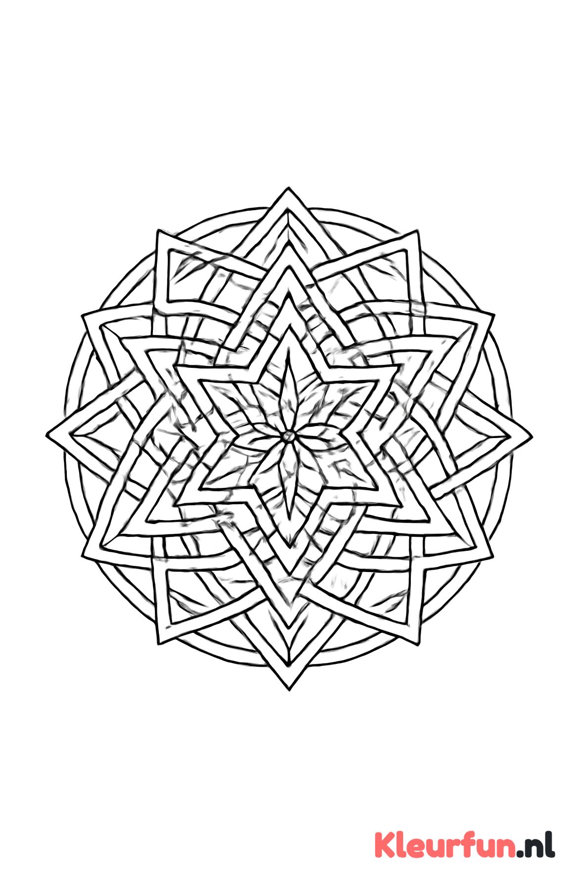 Web van lijnen en driehoeken mandala