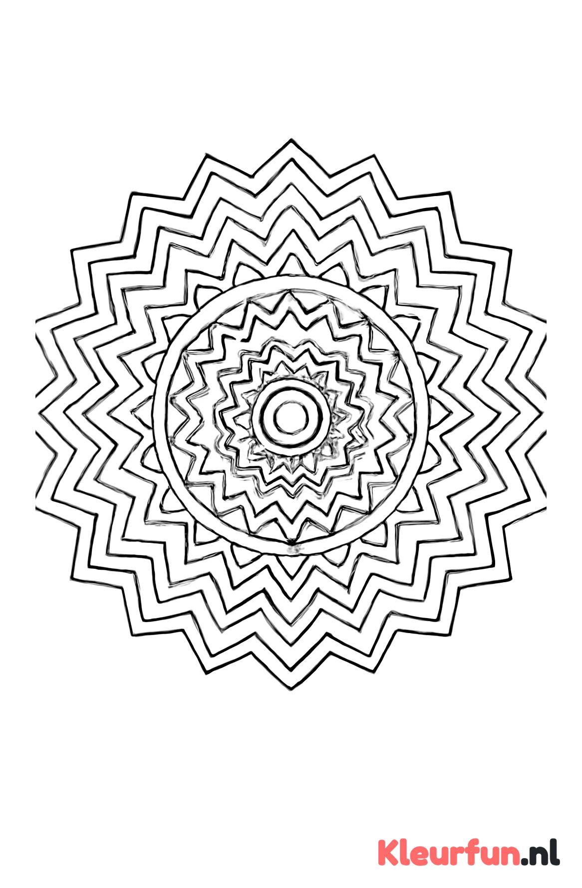 Zigzag en golfpatronen mandala