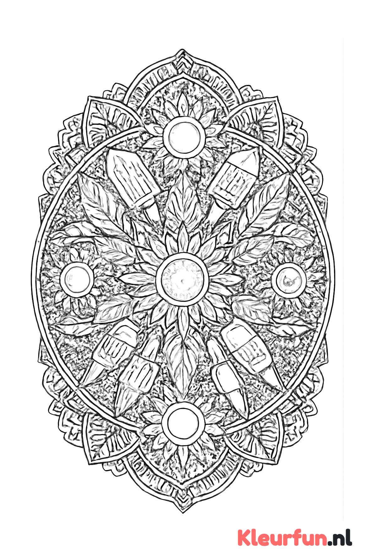 Zomer Mandala met IJsjes, Zonnen en Bladeren