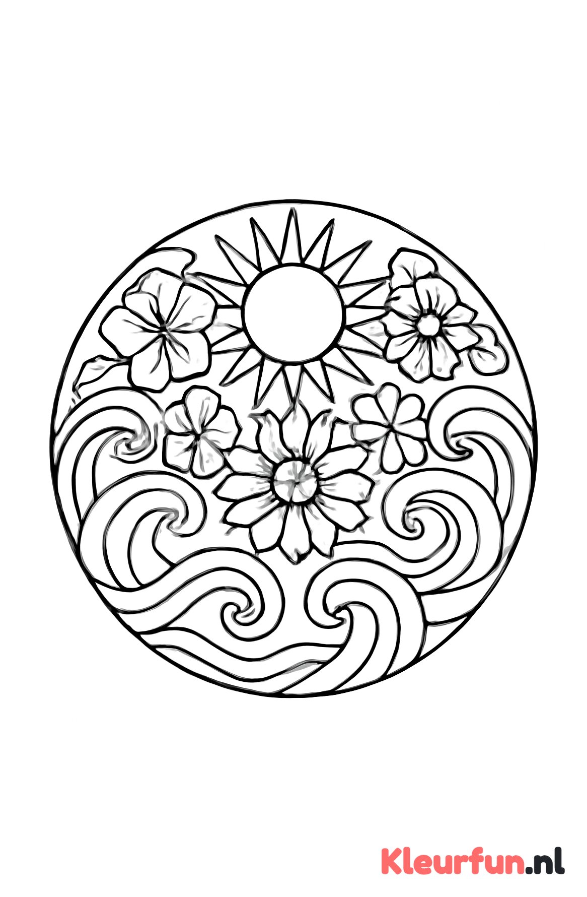 Zee en zon zomer mandala