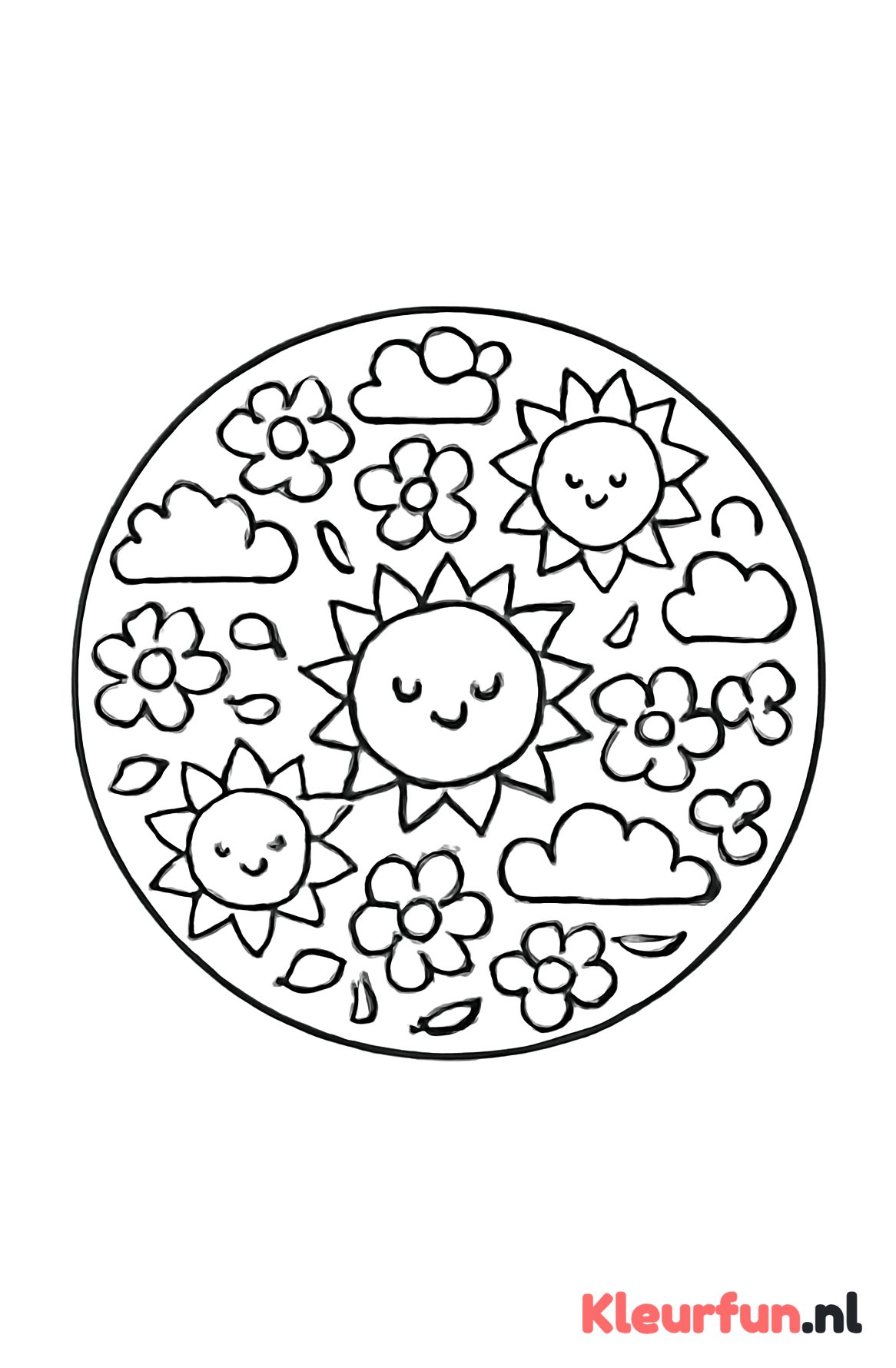 Zonnestralen zomer mandala