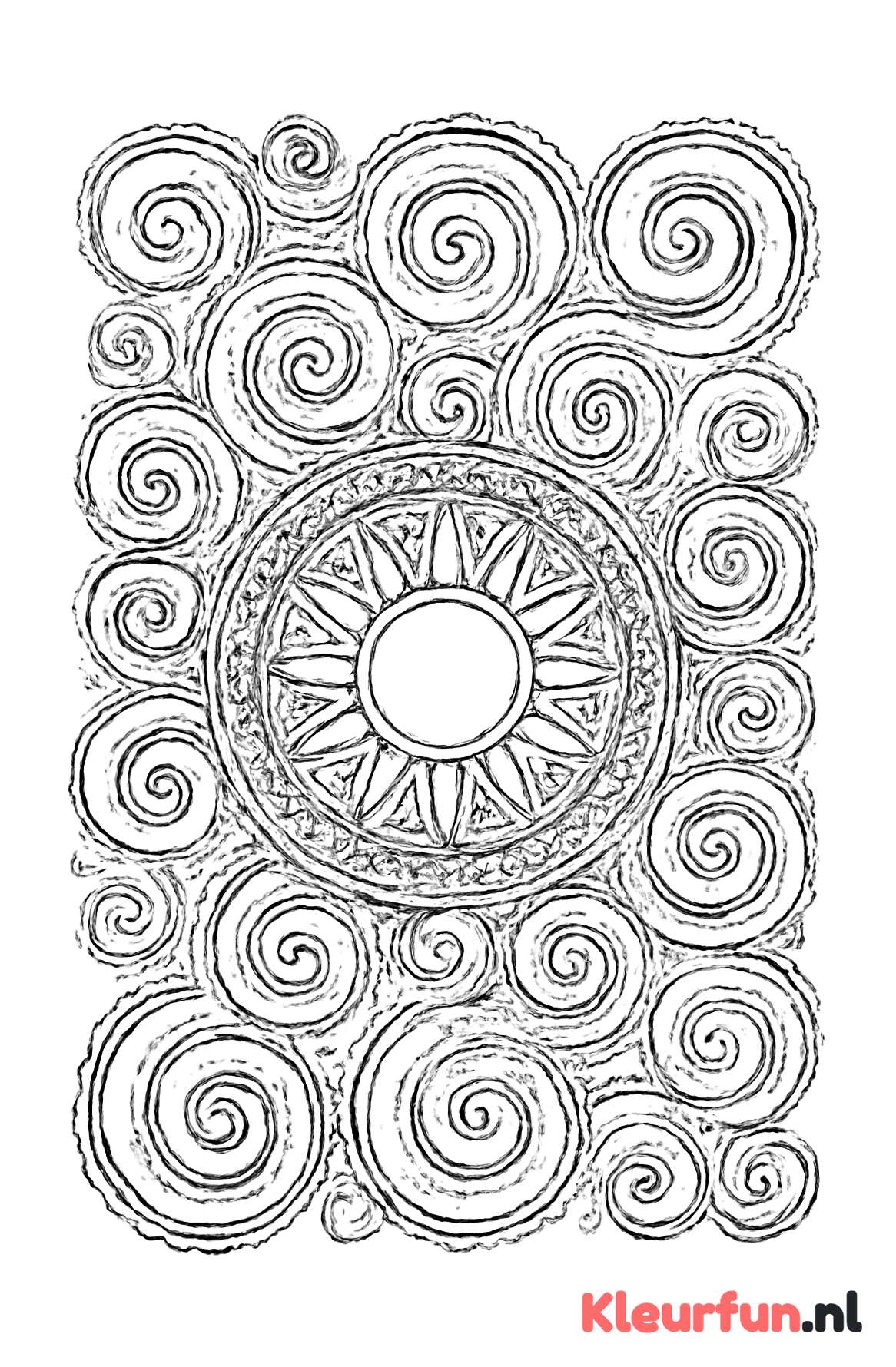 Zon en Spiralen Mandala
