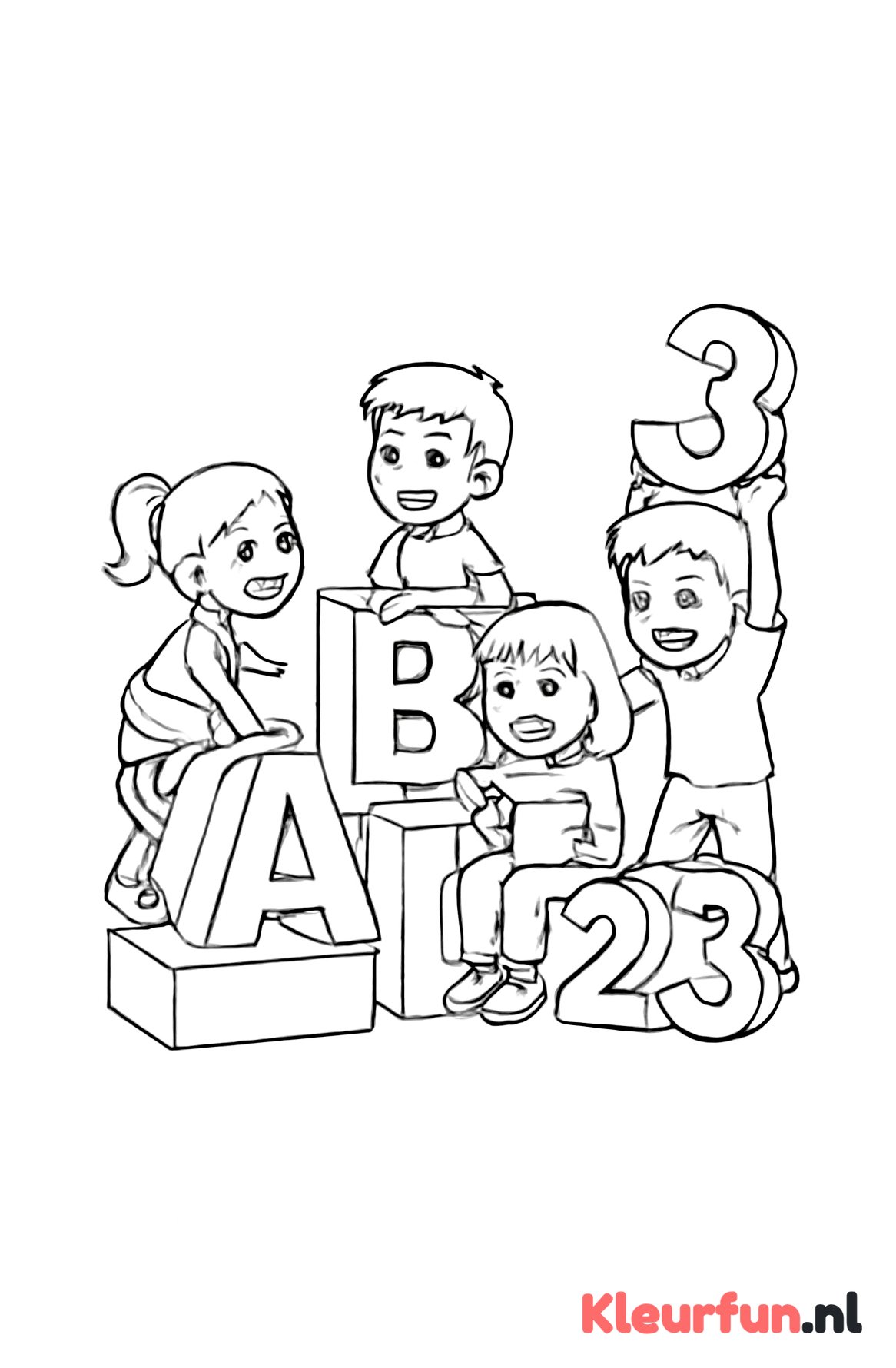 Alfabet en cijferspel voor kinderen